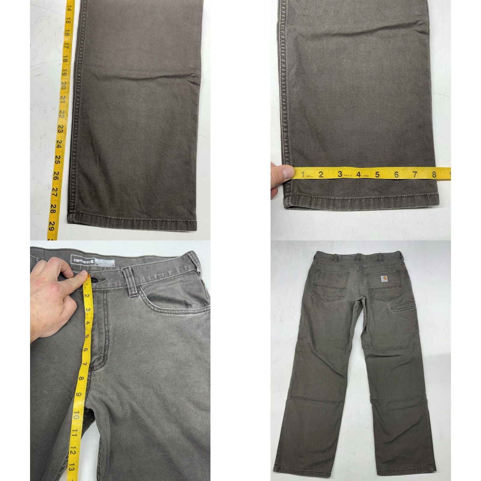 Carhartt Carhartt Rugged Flex Relaxed Fit Canvas Work Pants Gray BN2517-M 34x29 Pants Mens Casual Workwear Canvas 5-Pocket Zipper Button Logo Front Flat Front Size US 34 / EU 50 - 8 Thumbnail