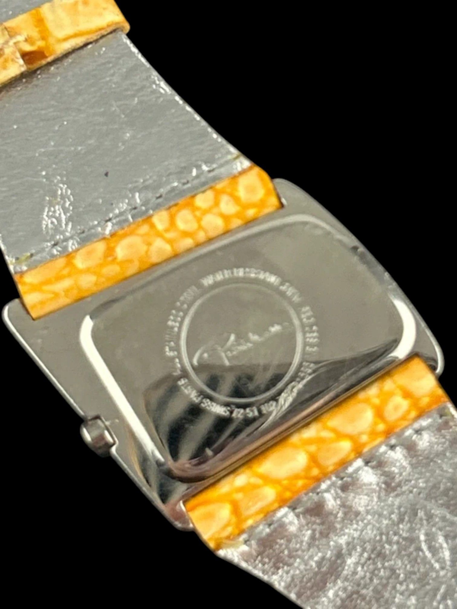 Roberto Cavalli Roberto Cavalli Asymmetric Watch w/ Yellow Croc Strap 2000s Size ONE SIZE - 4 Thumbnail