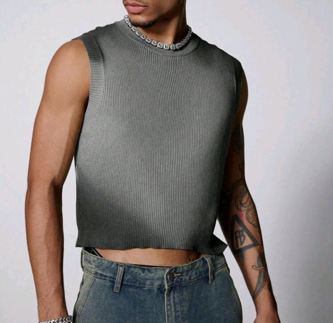 Other Solid Color Gradient Streetwear Knitted Sleeveless Vest Size US M / EU 48-50 / 2 - 4 Thumbnail