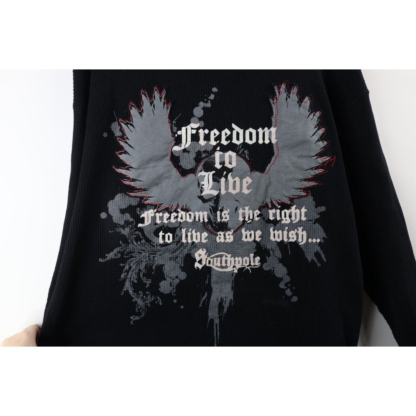 Southpole × Vintage Vintage Southpole Skull Wings UFC MMA Thermal Knit T-Shirt Size US XL / EU 56 / 4 - 4 Thumbnail