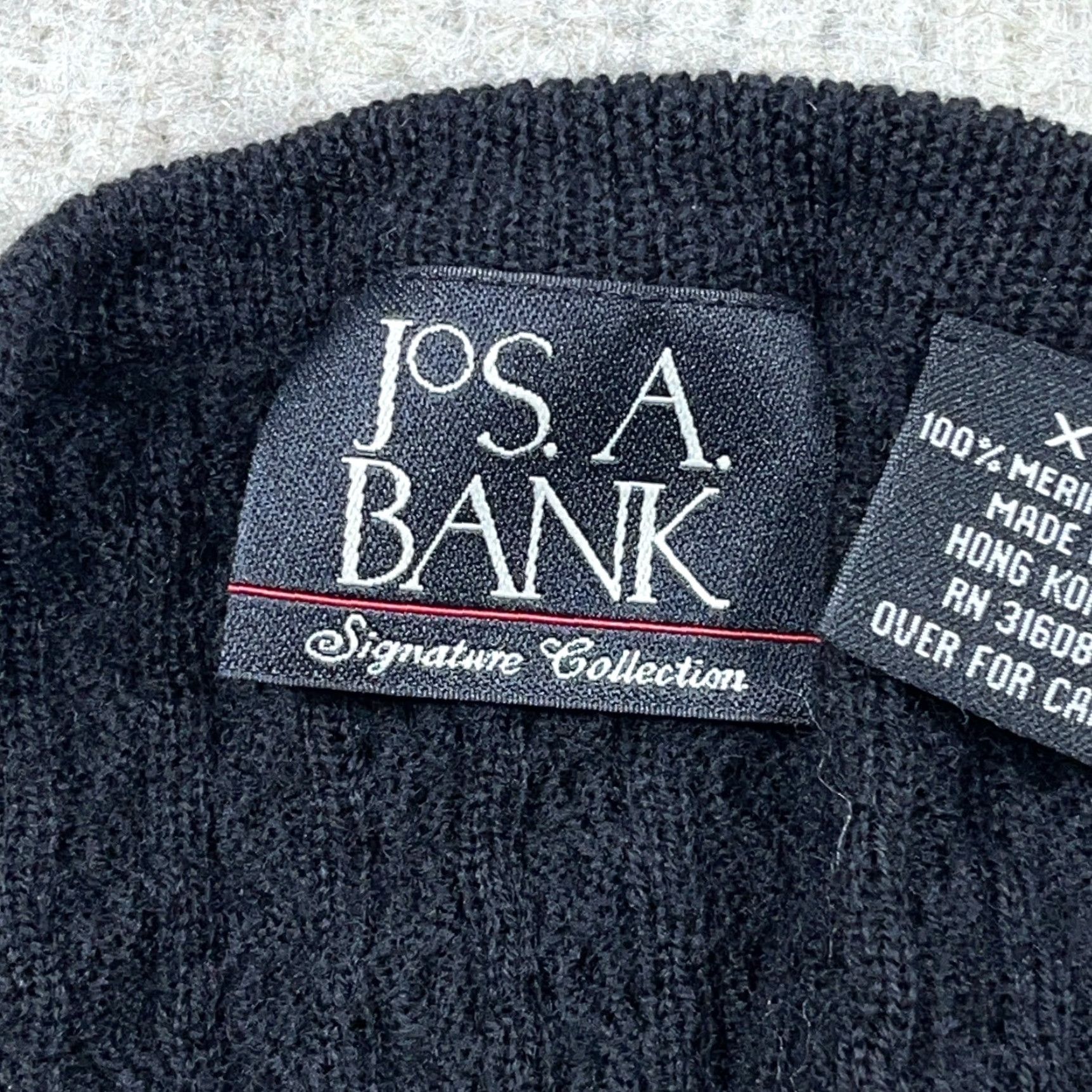 Jos. A. Bank Jos A Bank Sweater Men XL Black Merino Wool Cable Knit Crewneck Grandpa Solid Size US XL / EU 56 / 4 - 3 Thumbnail