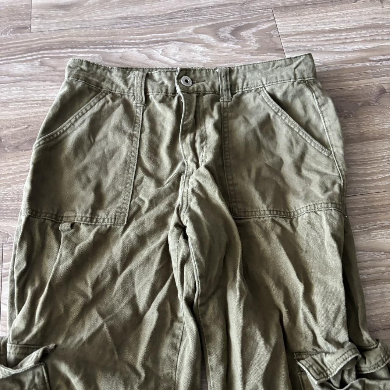 Japanese Brand Crazy Vintage Y2K/2000s Grunge Khaki Skater Cargo Pants! 28x26 Size US 28 / EU 44 - 4 Thumbnail
