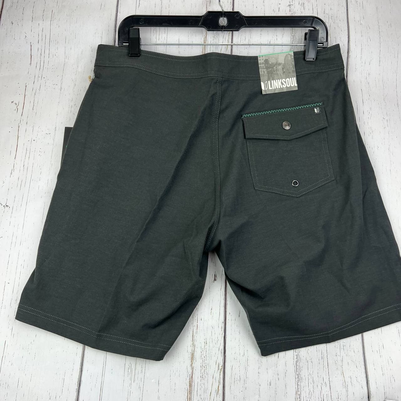 Other LinkSoul Golf Plain 33 Board Walker Shorts Black Men New Size US 33 - 2 Thumbnail