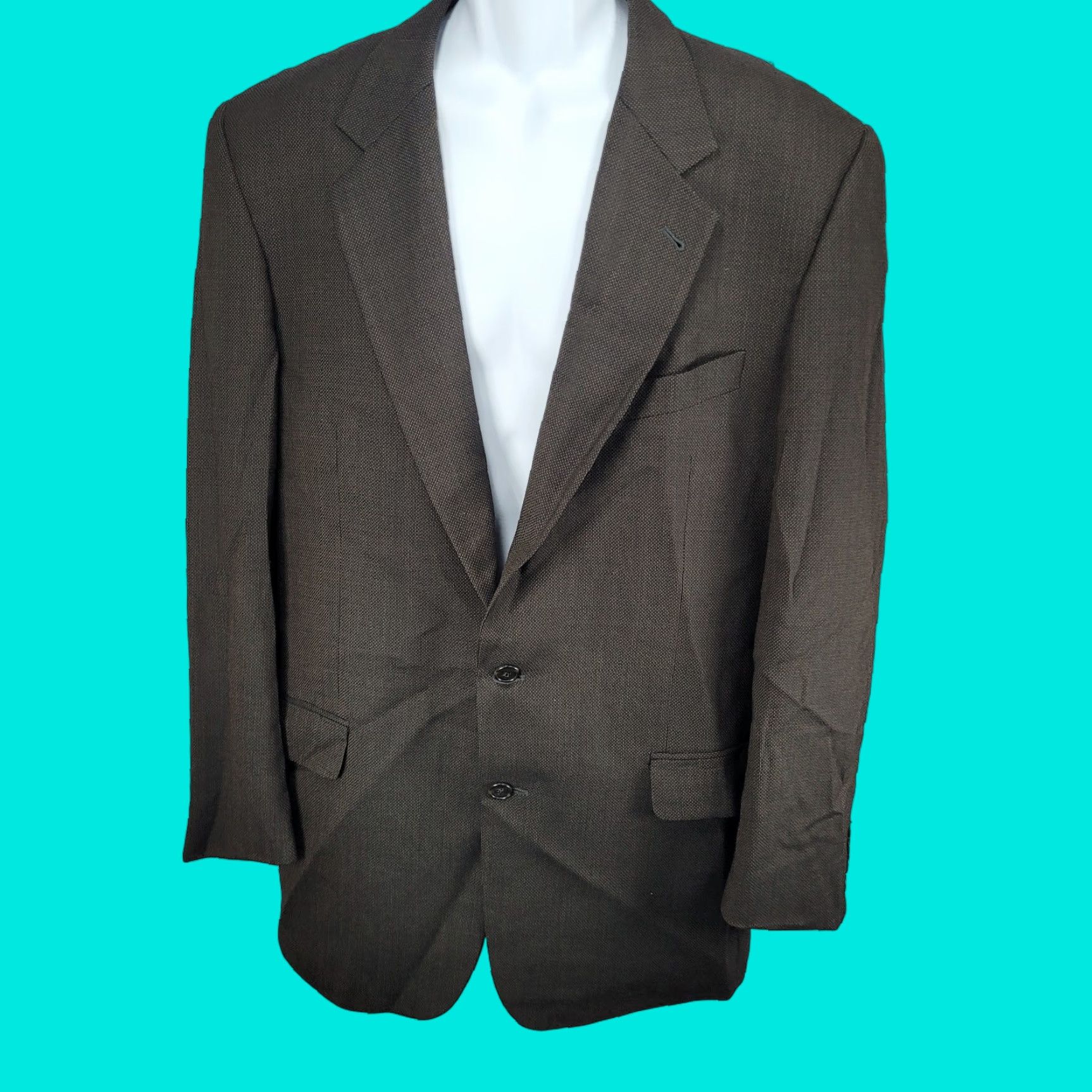 Joseph Abboud Joseph Abboud Blazer Men 44L Brown Wool 2-Button Ventless Notch Size 44R - 1 Thumbnail