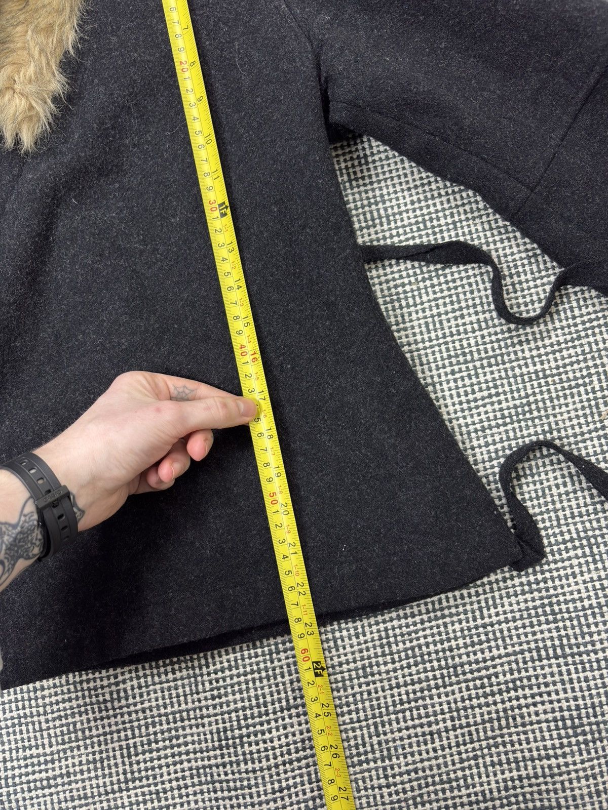 Japanese Brand Faux fur avant garde wool jacket japan style harajuku vtg Size S / US 4 / IT 40 - 8 Thumbnail