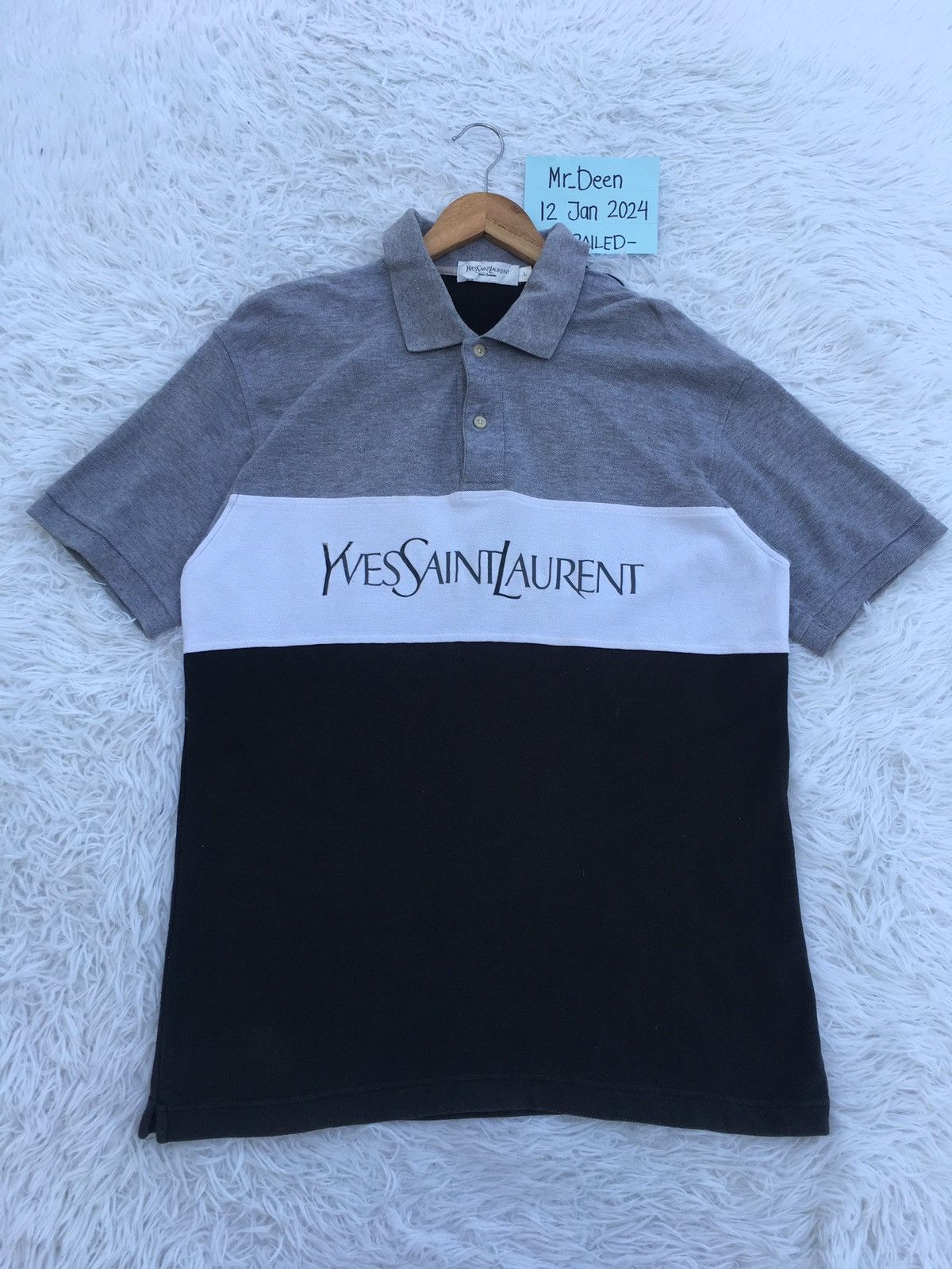 Yves Saint Laurent Rare Vintage Yves Saint Laurent Ysl Spellout Tshirt Size US L / EU 52-54 / 3 - 2 Thumbnail
