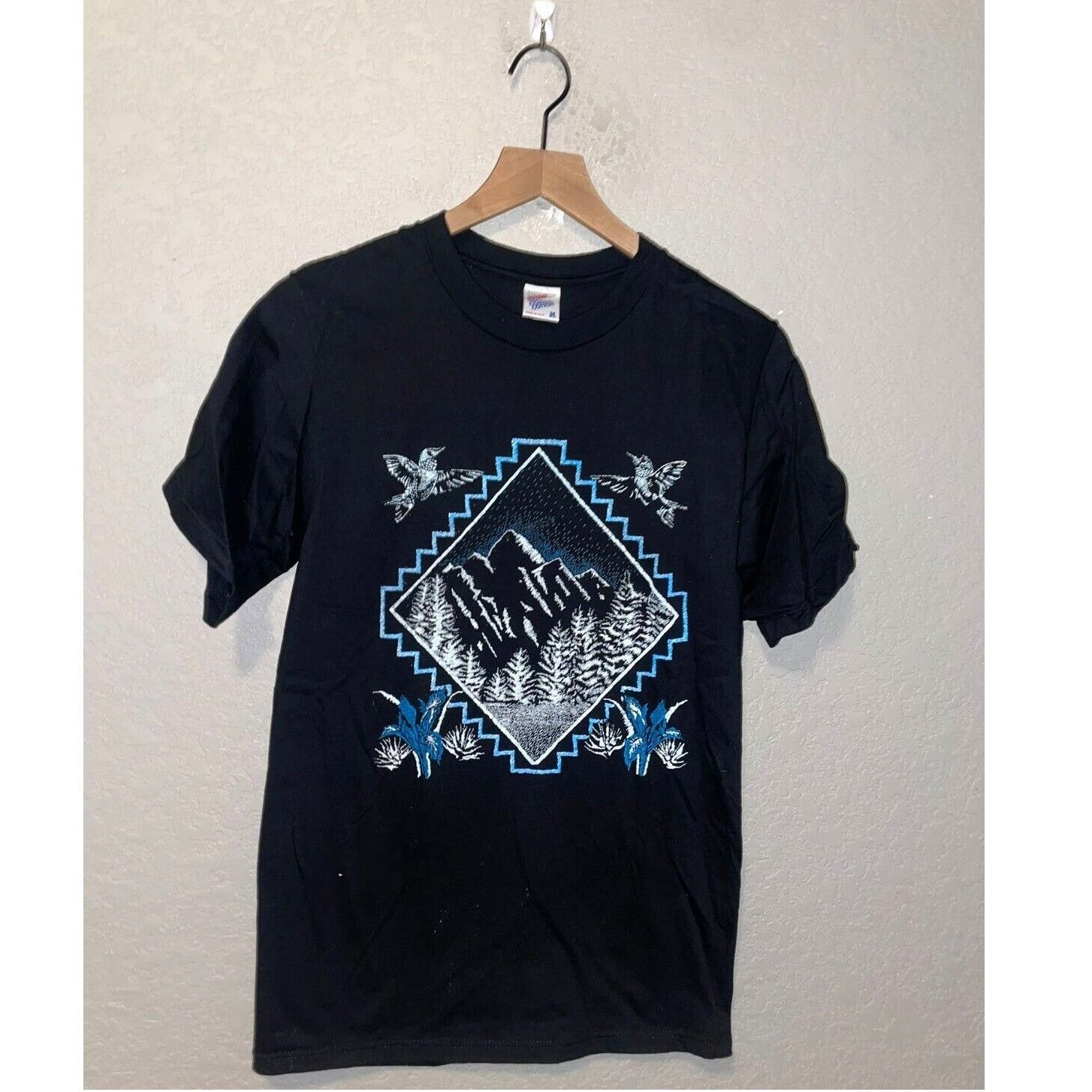 Jerzees Vintage Test Print Shirt Padre Island Mountain Black M Tee Size US M / EU 48-50 / 2 - 1 Thumbnail