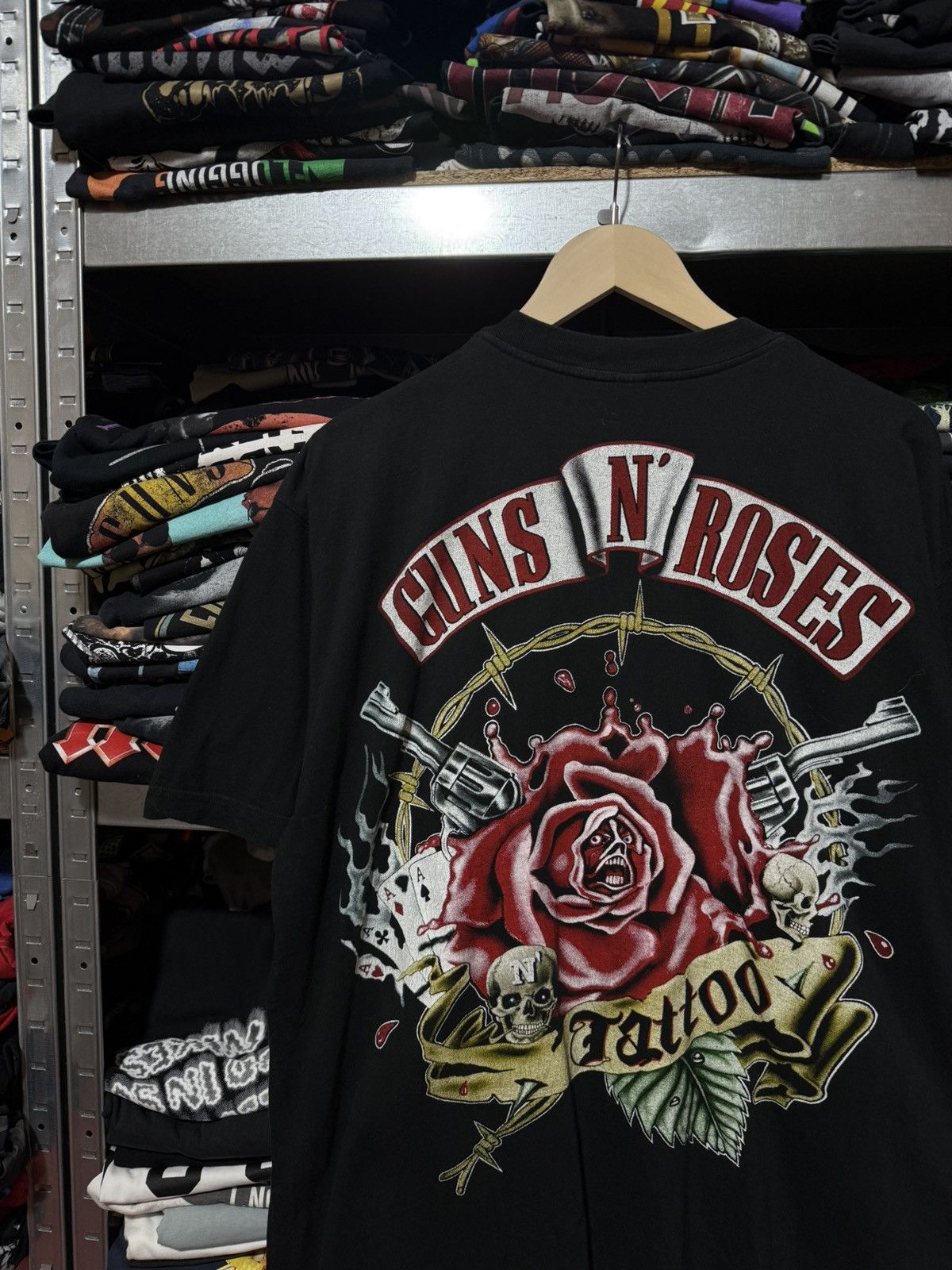 Vintage Vintage 1990’s Guns N Roses Axl Rose Jocker Tattoo T-Shirt Size US XXL / EU 58 / 5 - 4 Thumbnail