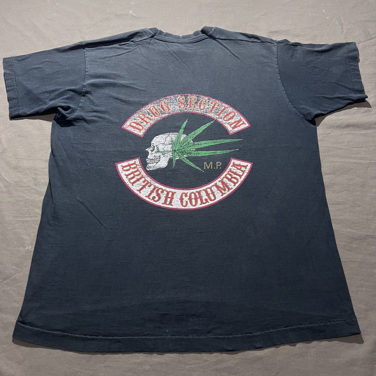Vintage VTG. 90s Drug Section skull marijuana weed graphic Faded XL Size US XL / EU 56 / 4 - 5 Thumbnail