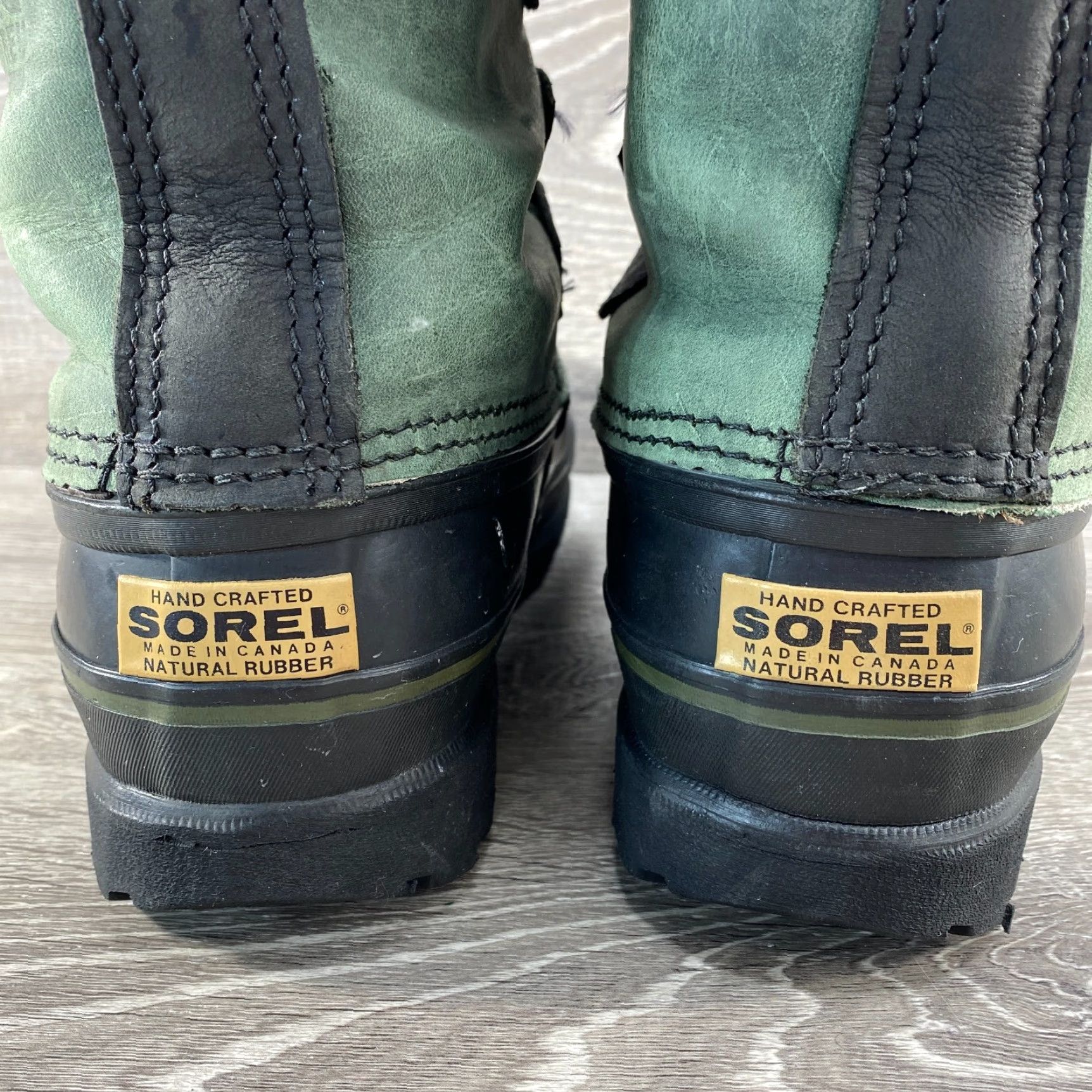 SOREL VINTAGE Sorel Alpine Green Kaufman Canada Insulated Winter Leather Rubber Duck Boots 9 Size US 9 / IT 39 - 7 Thumbnail