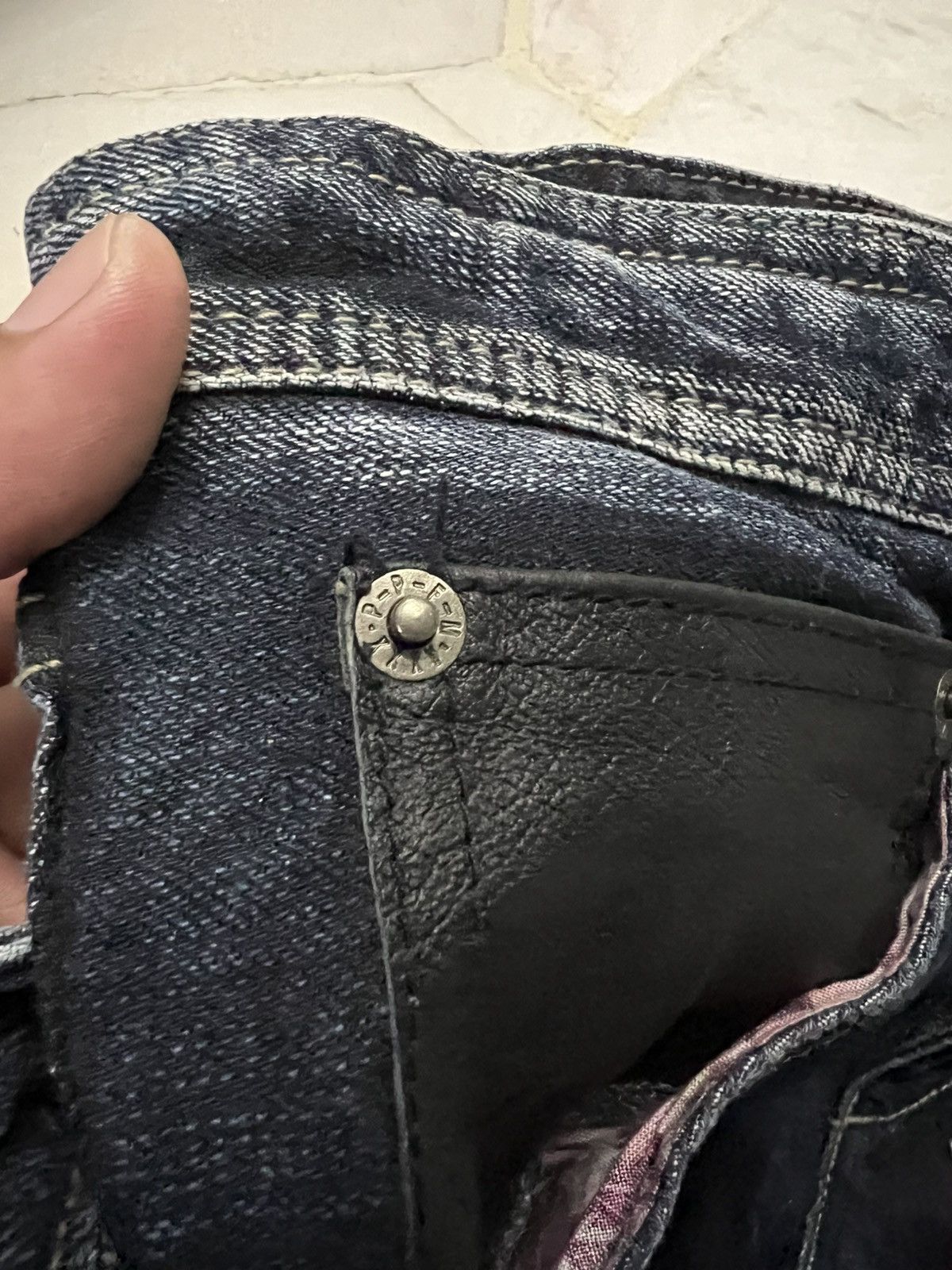 Japanese Brand PPFM DOUBLE WAIST RARE JEANS Size US 33 - 22 Thumbnail