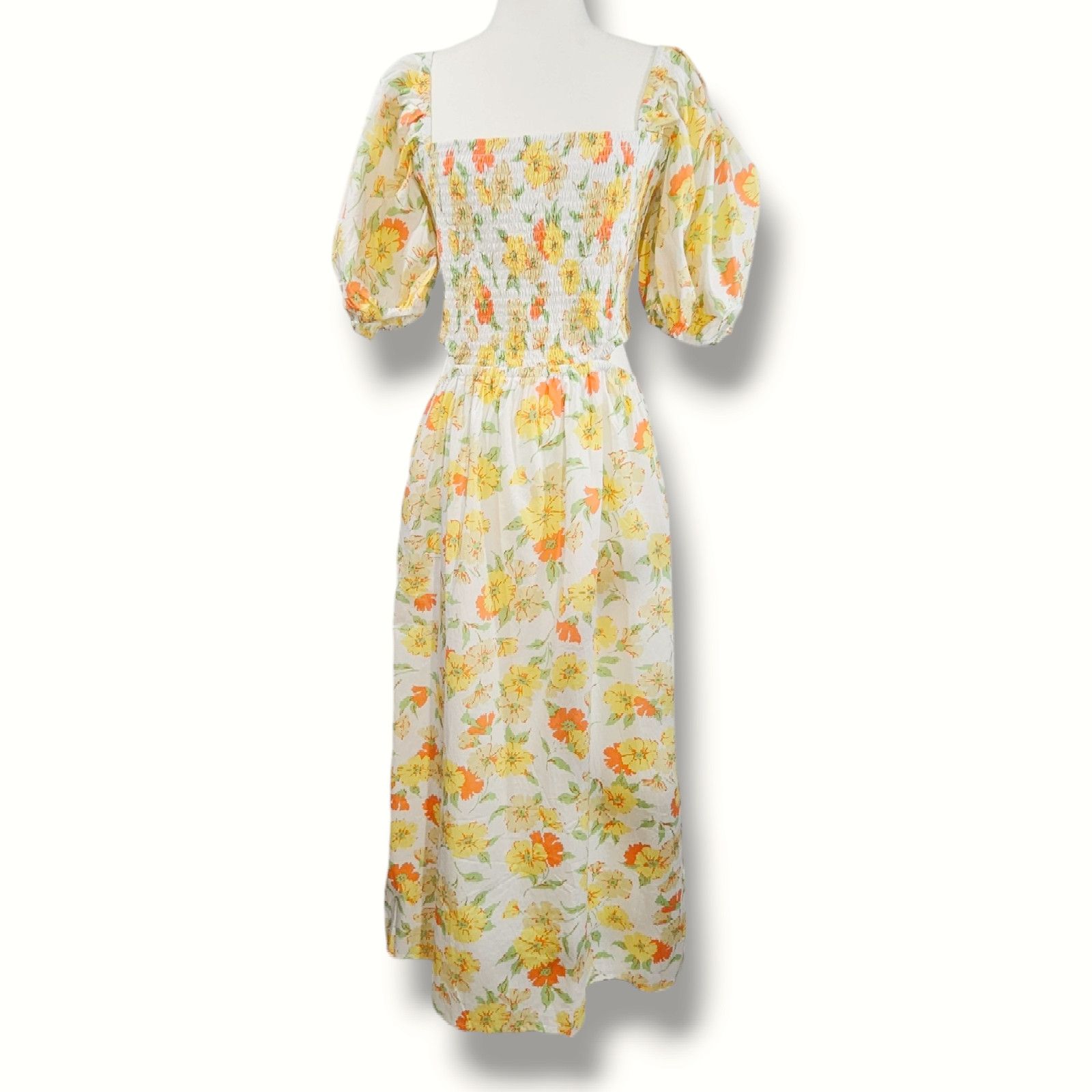 FAITHFULL NWT Faithfull the Brand Loucetta Midi Dress Sz. 12 White Size XL / US 12-14 / IT 48-50 - 4 Thumbnail