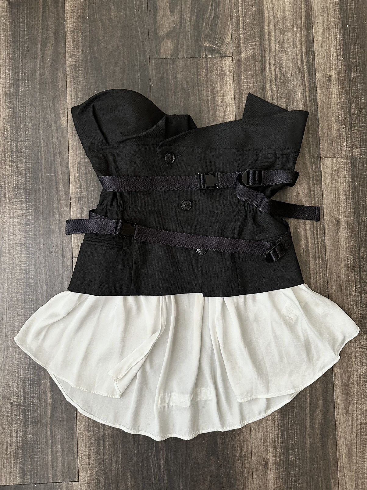 image of Alice Auaa Buckle Bustier in Black/White, Women's (Size Small)