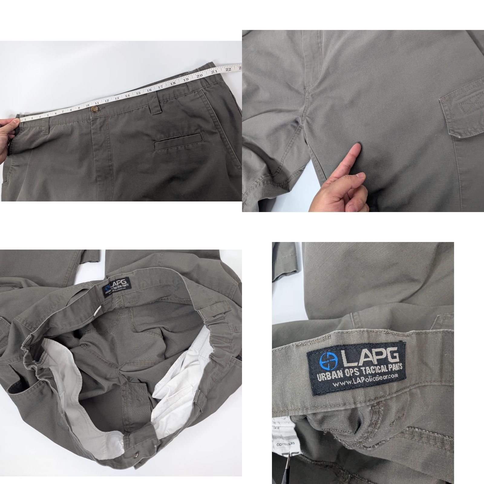 Vintage LAPG Urban Ops Tactical Cargo Pants Grey Men’s 44x30 Ripstop - LA Police Gear Cargo Pants Mens Gray 44x30 Size US 44 / EU 60 - 8 Thumbnail