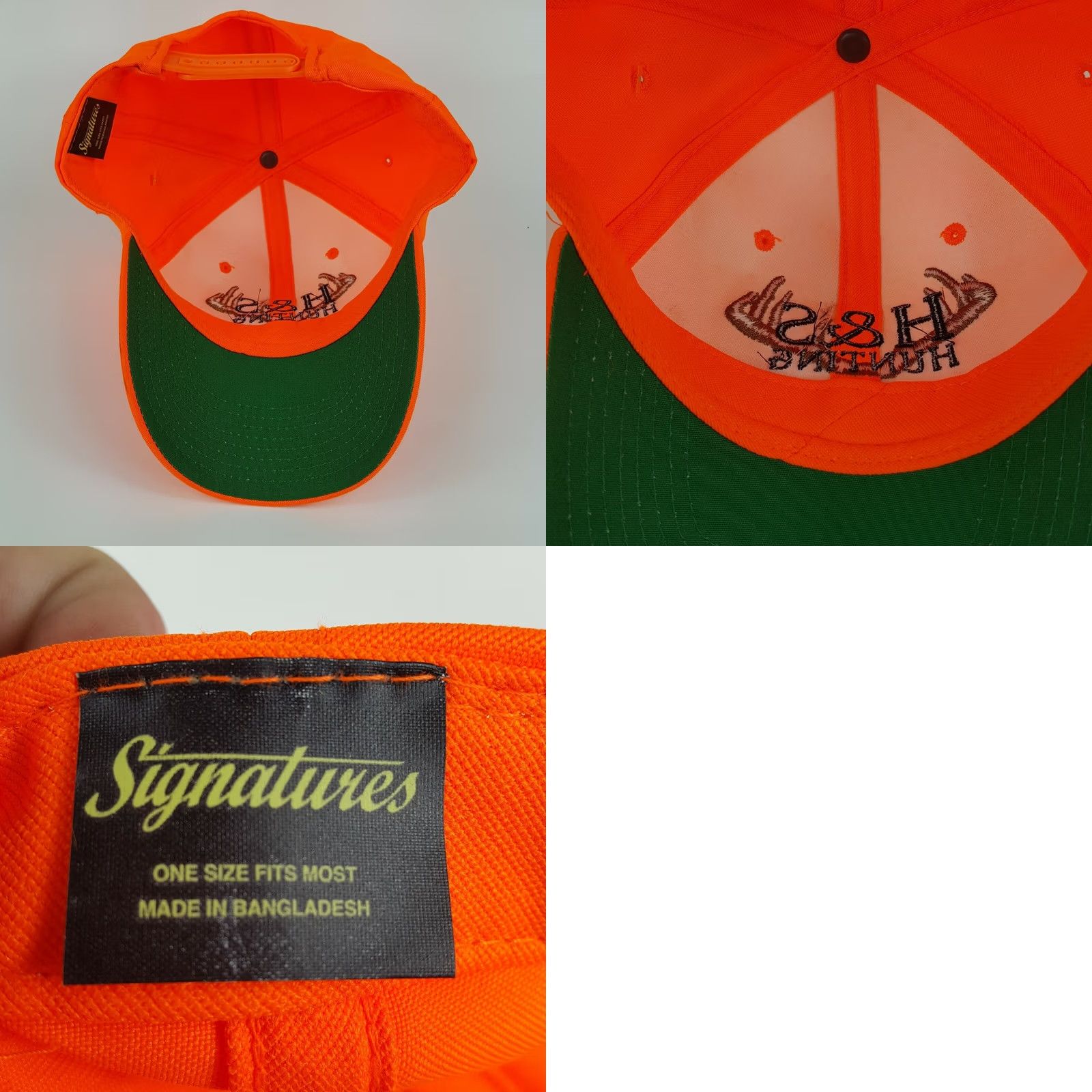 Vintage VINTAGE Signatures Hunting High Vis Trucker Hat Outdoor Snapback Cap Neon Orange Deer Men Adjustable Cap Size ONE SIZE - 8 Thumbnail