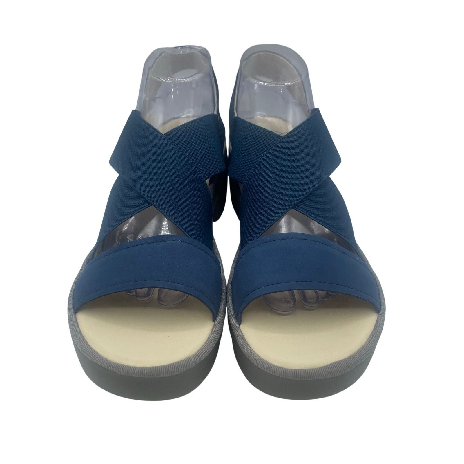 Fly London FLY London Taji502FLY Low Block Heel Crossover Sandals Blue Size US 10 / IT 40 - 3 Thumbnail