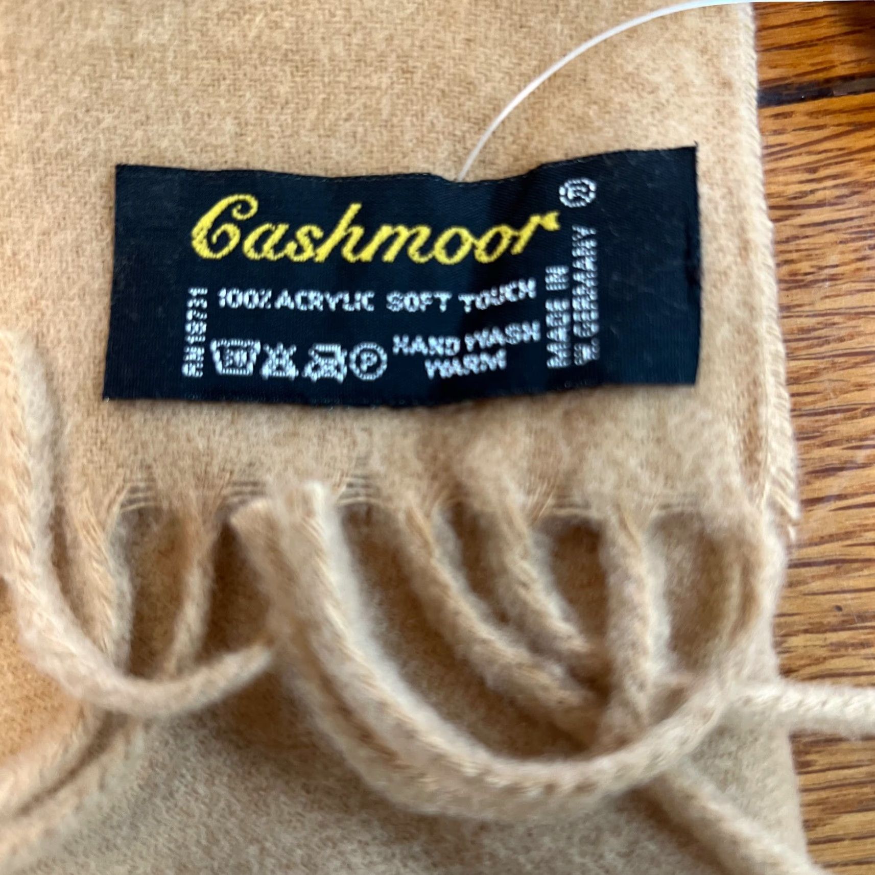 Vintage Cashmoor Womens Scarf Shawl/Wrap 11x50 Brown Acrylic Fringe NWT 100% Acrylic Warmers Gift? Size ONE SIZE - 3 Thumbnail
