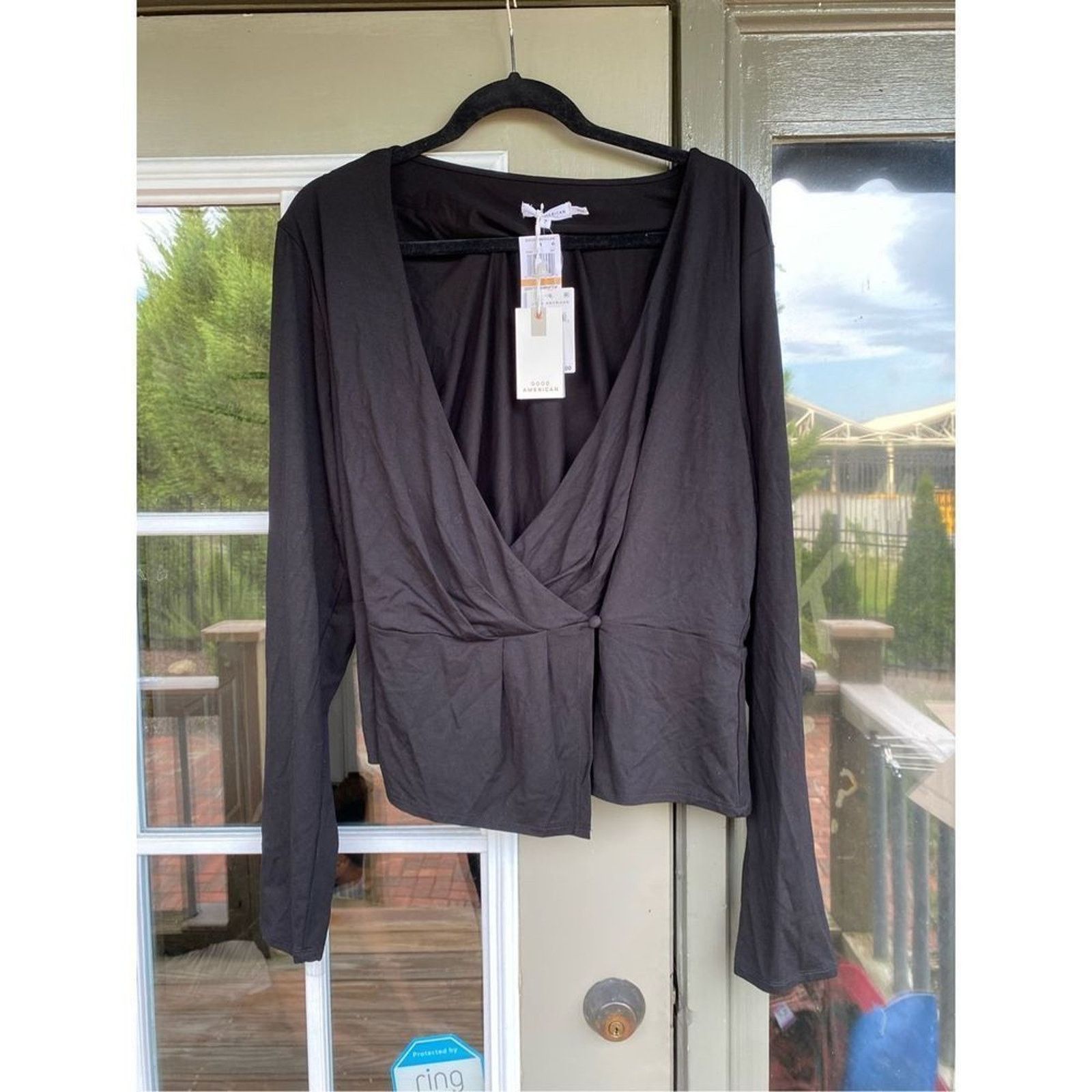 Good American Good American NWT Black Wrap Top , Size 7 (4XL), MSRP $95 Size 4XL / US 24-26 - 3 Thumbnail