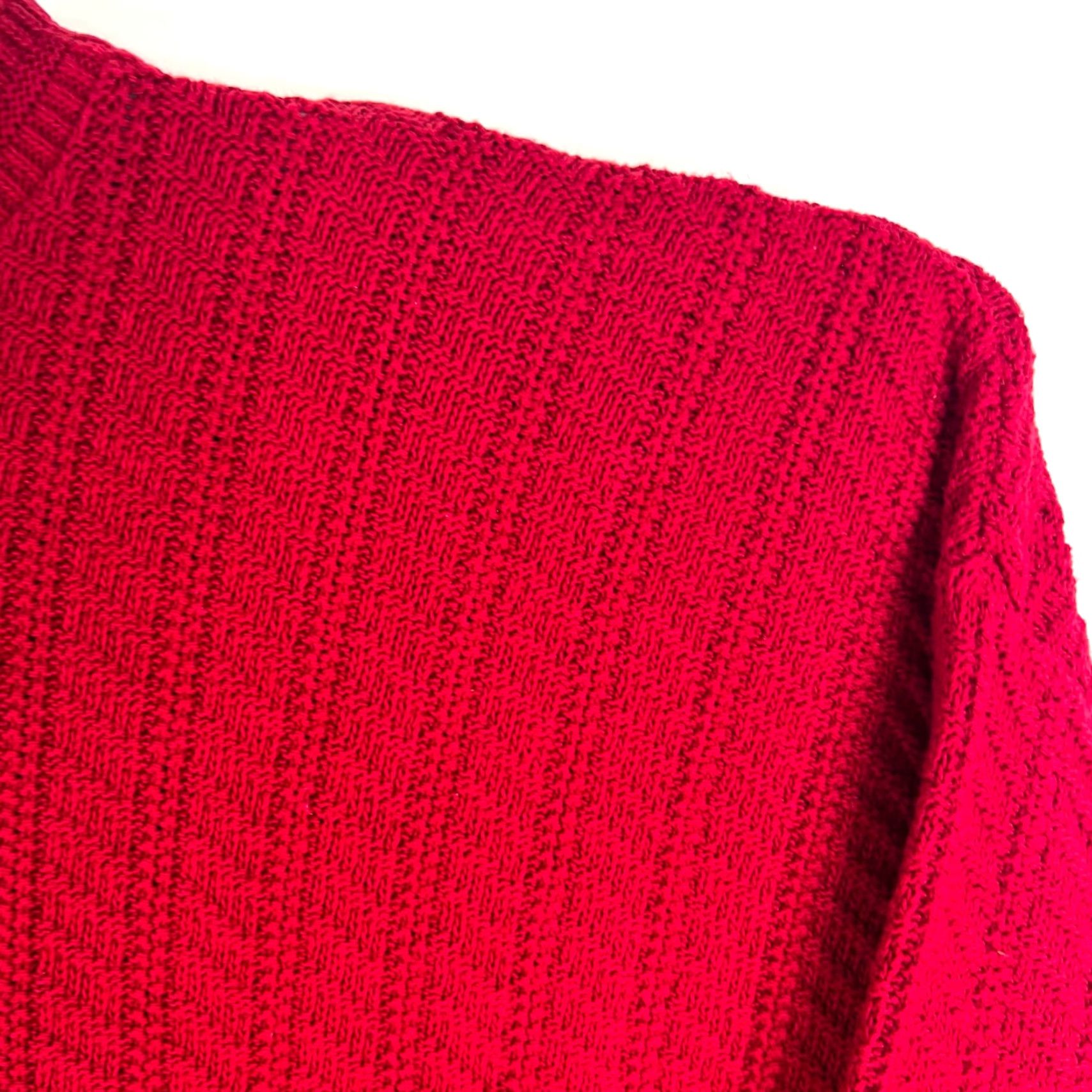 Bill Blass VINTAGE Bill Blass Sweater XL Red Cable Knit Cotton USA Mens Size US XL / EU 56 / 4 - 2 Thumbnail