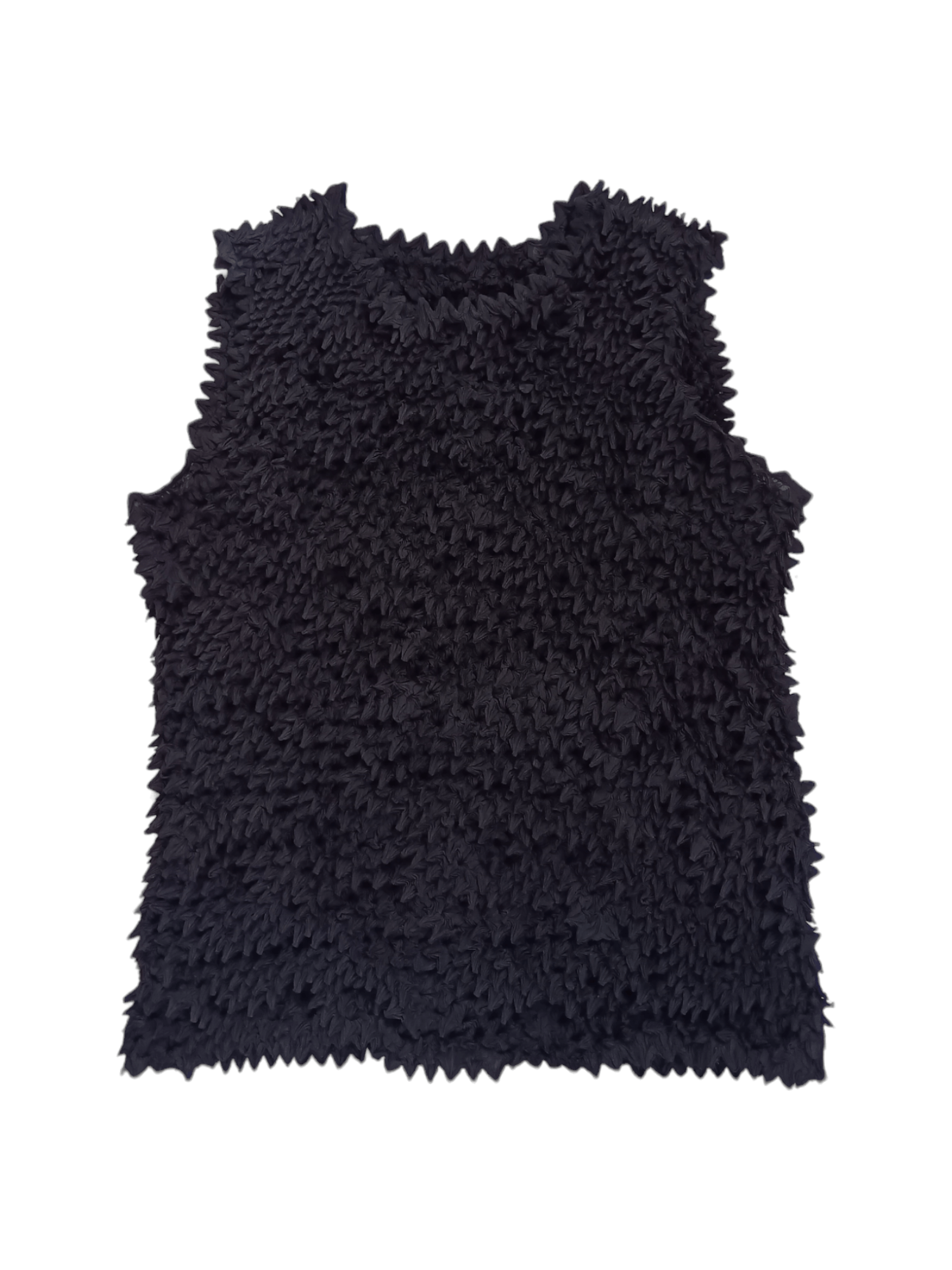 image of Issey Miyake Pleated Spiked Stretch Tank Top in Black, Women's (Size Medium)