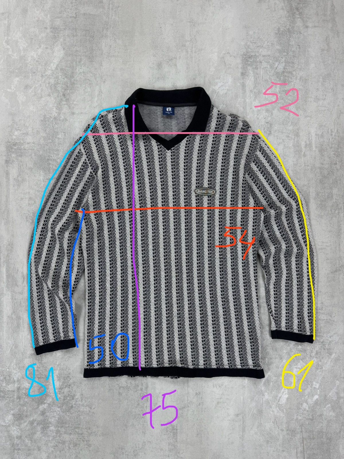Hang Ten HANG TEN Polo Long Sleeve Knit Vintage Sweater Mens Size US L / EU 52-54 / 3 - 9 Thumbnail
