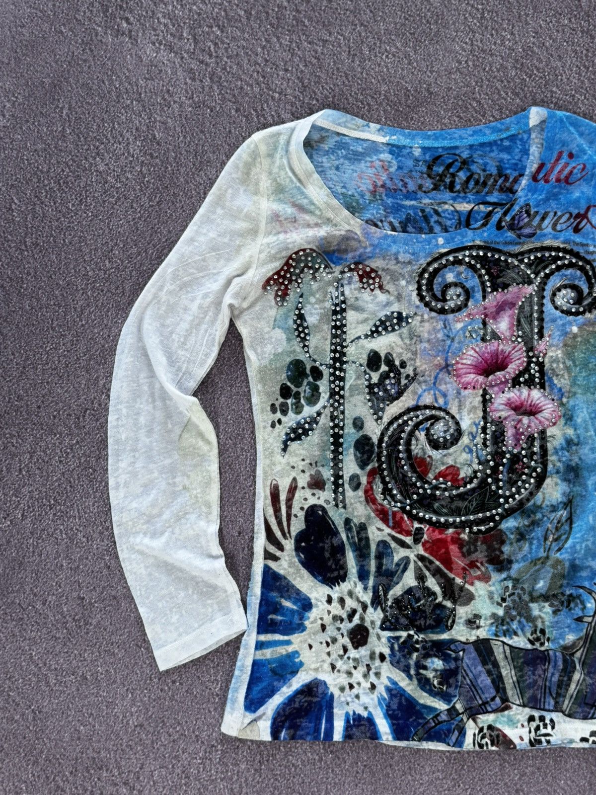 Hysteric Glamour Y2K Hysteric Glamour Style Printed Mesh Long Sleeve Top Size M / US 6-8 / IT 42-44 - 4 Thumbnail