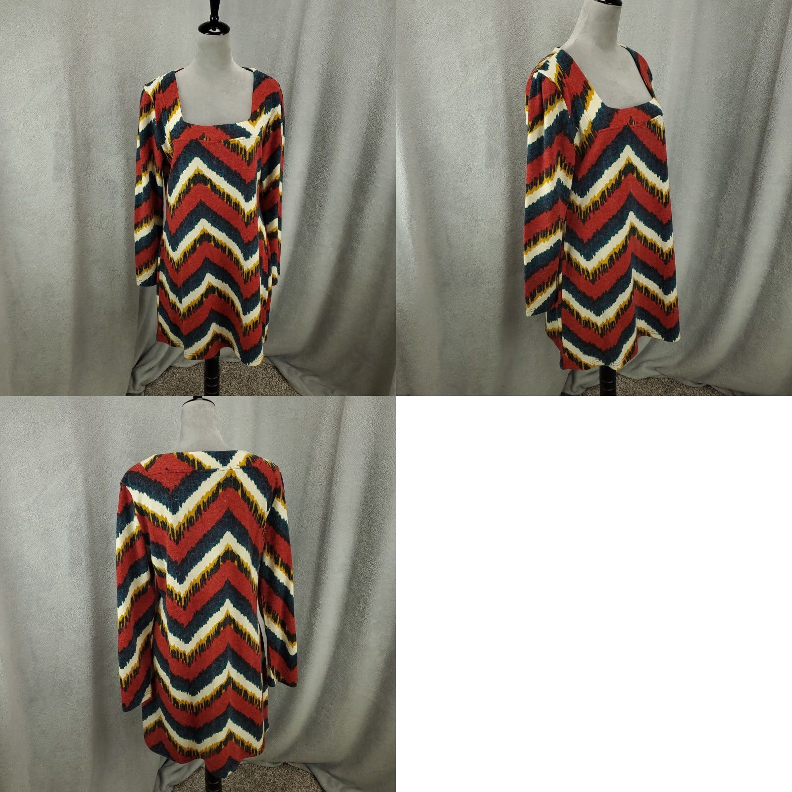 Anthropologie Aryeh Anthropologie Dress Womens 2XL Shift Chevron Stripe Multicolor Artsy Boho Size XXL / US 16-18 / IT 52-54 - 8 Thumbnail