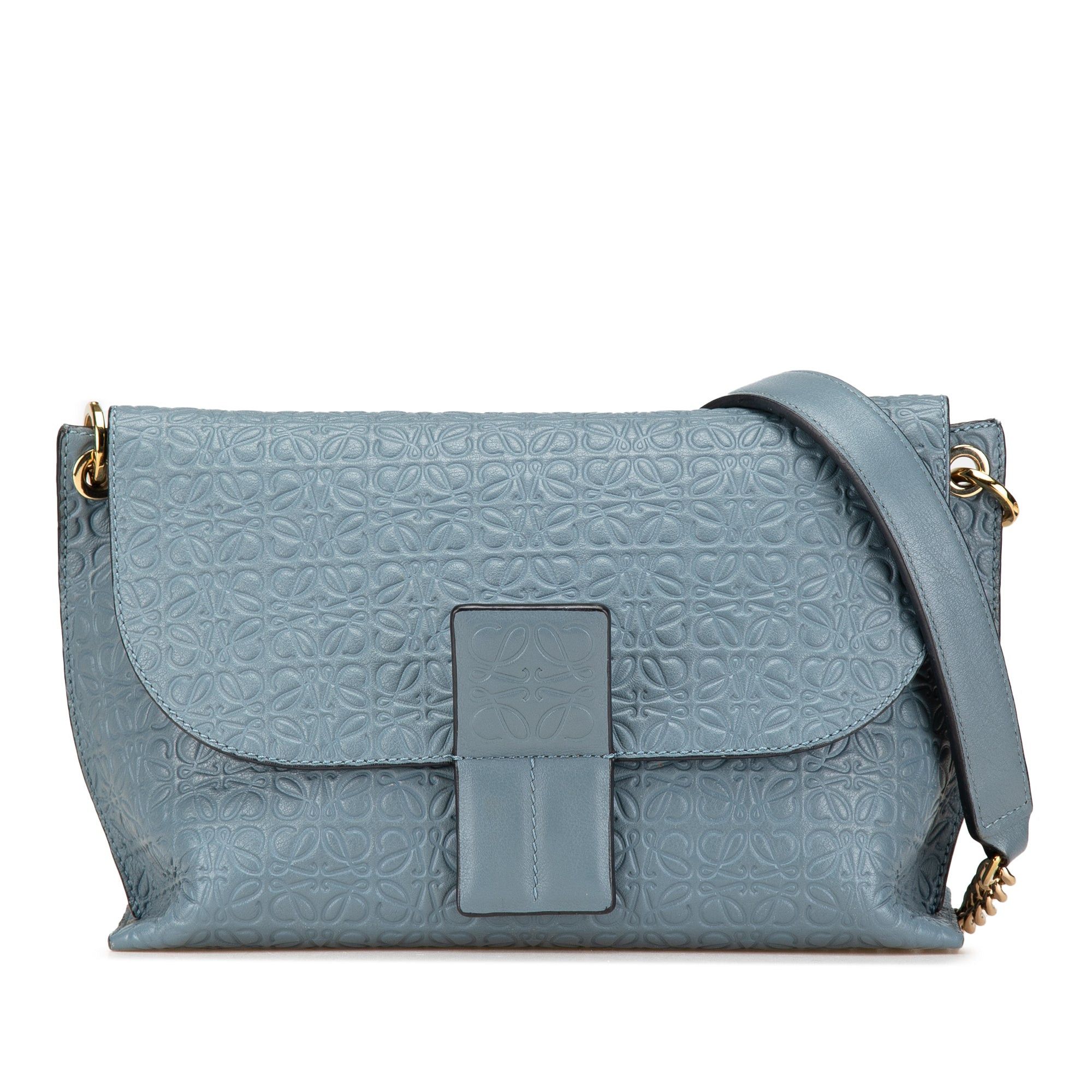 Loewe LOEWE Leather Repeat Anagram Avenue Crossbody Blue Size ONE SIZE - 1 Thumbnail