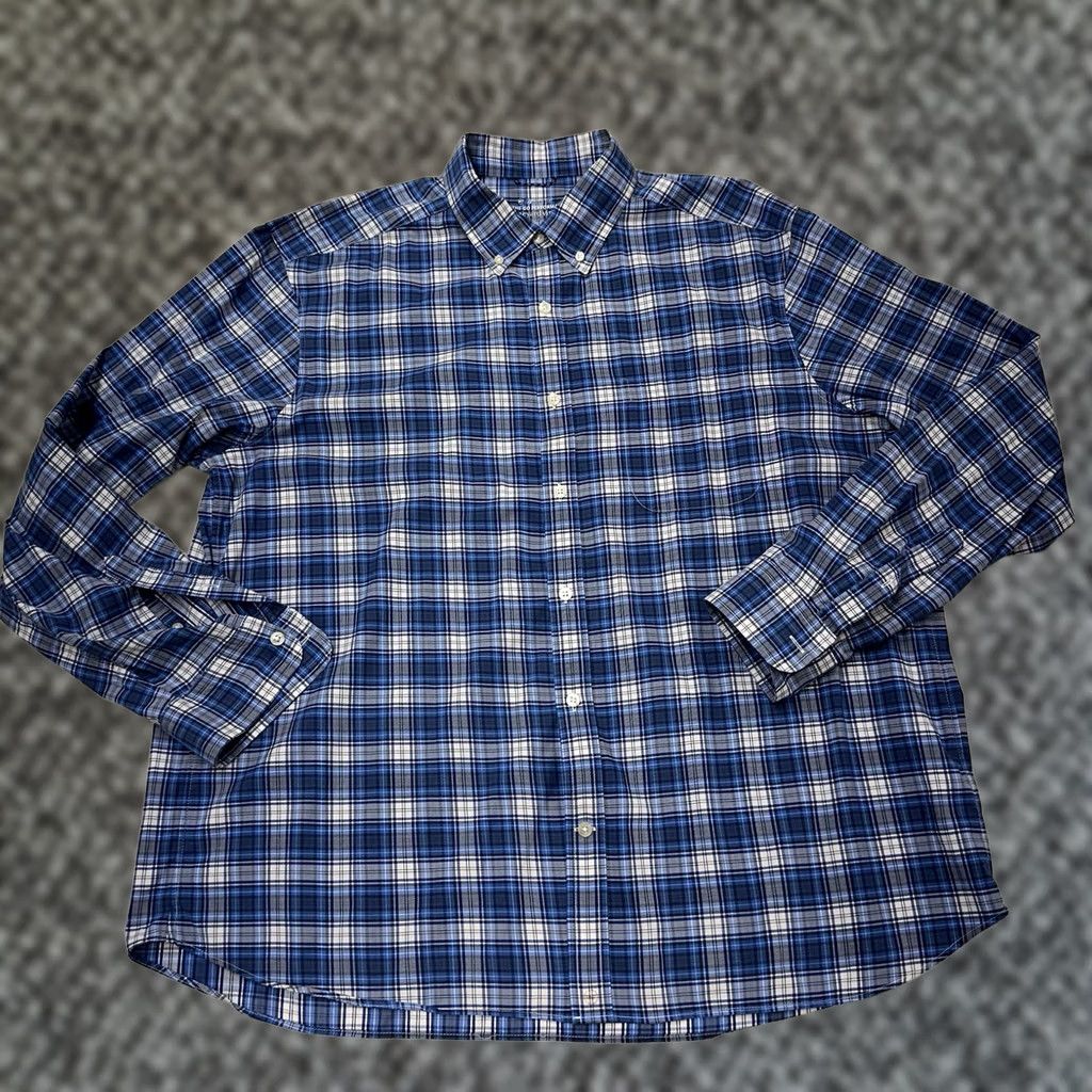 Vineyard Vines Vineyard Vines On The Go Performance Shirt Mens XL Blue Plaid Brrr Button-Down Size US XL / EU 56 / 4 - 1 Thumbnail