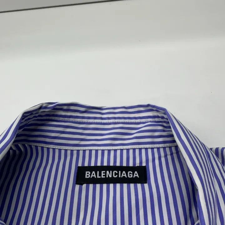 Balenciaga Balenciaga Balenciaga Logo Stripe Long Sleeve Shirt -2507 Size US M / EU 48-50 / 2 - 5 Thumbnail