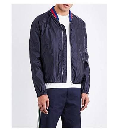 Gucci Gucci bee-patterned shell bomber jacket in navy Size US S / EU 44-46 / 1 - 2 Thumbnail