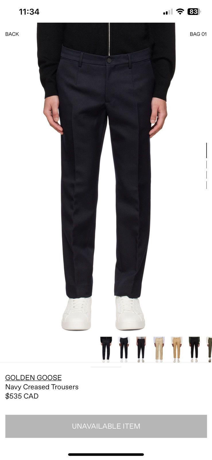 Golden Goose Golden Collection - Navy Tapered Trousers - Golden Goose Size US 34 / EU 50 - 13 Thumbnail