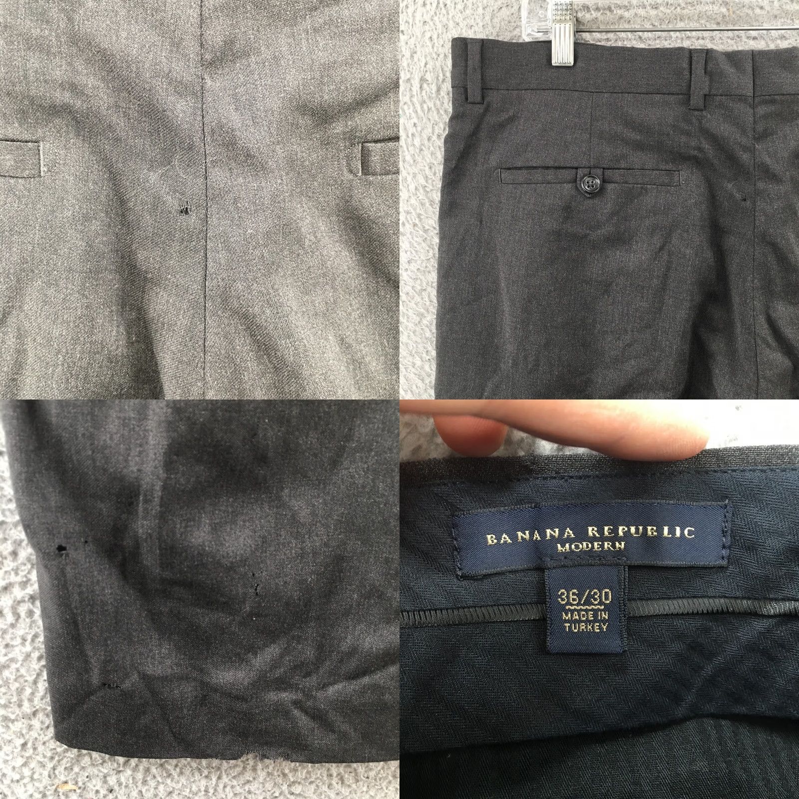 Banana Republic Banana Republic Gray Wool Dress Pants Womens 36/30 Mid Rise Flat Front Modern Classic Size 25" / US 0 / IT 36 - 9 Thumbnail
