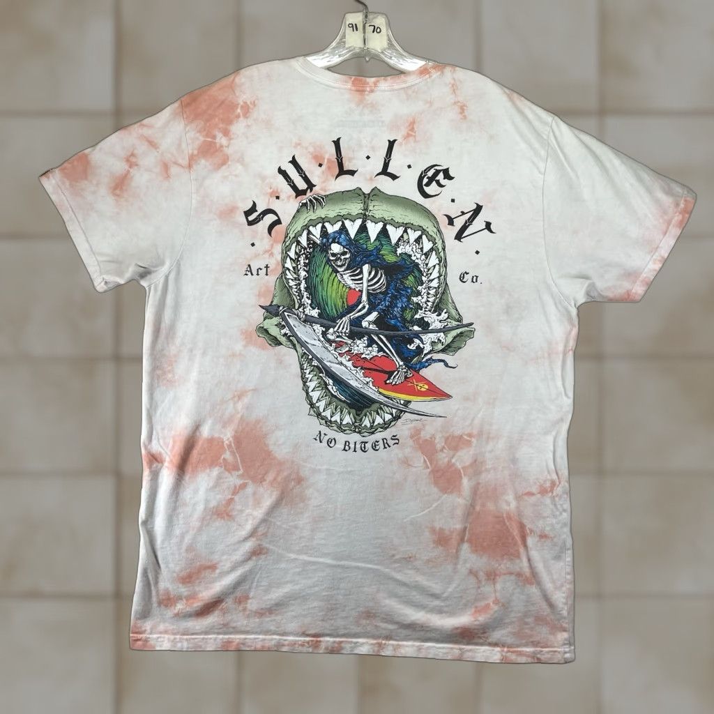 Vintage Sullen Men's 2XL Storm Riders Short Sleeve Premium T Shirt Tattoo Reaper Surfing Size US XXL / EU 58 / 5 - 1 Thumbnail