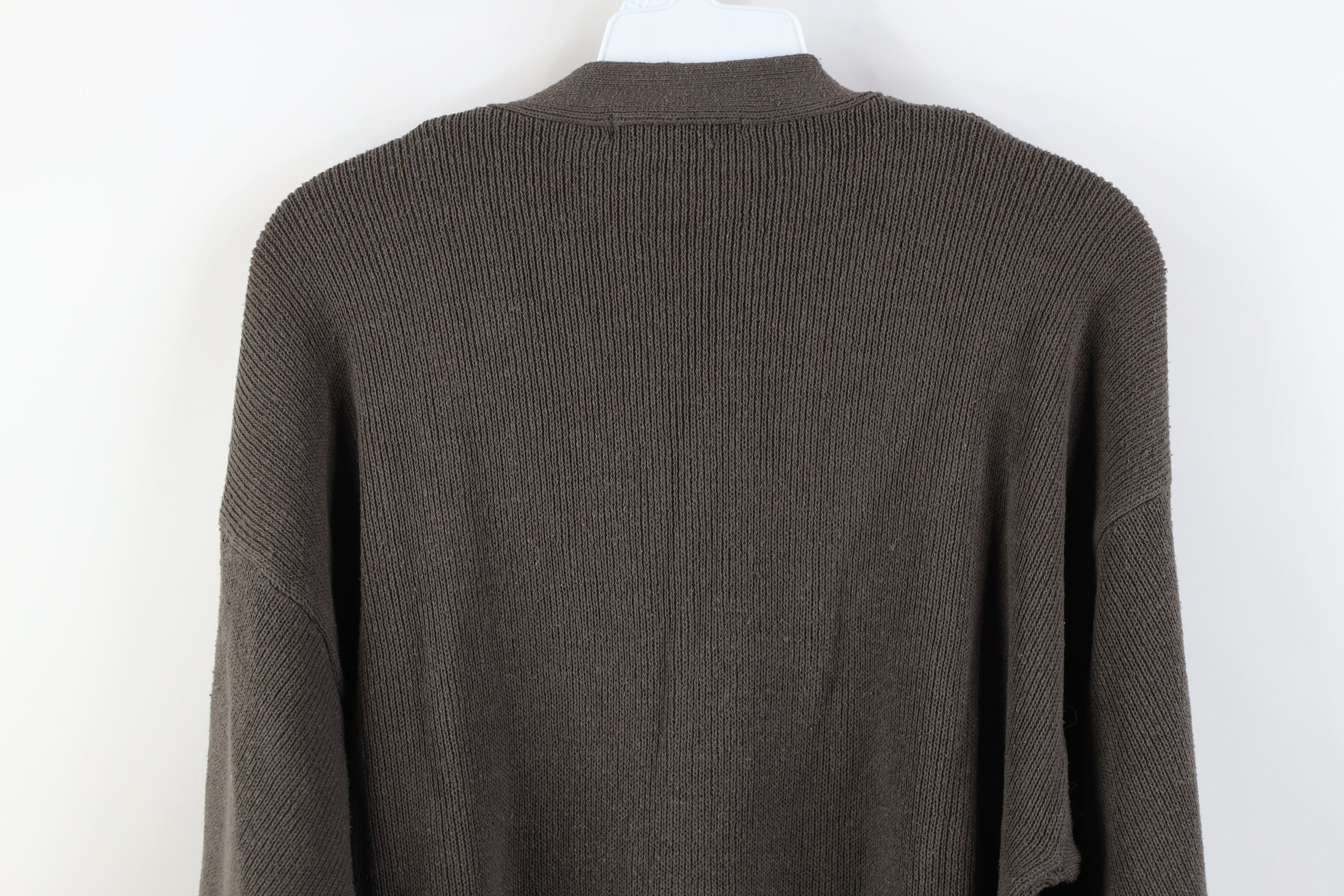 Vintage Vintage 90s Streetwear Ribbed Knit Cardigan Sweater Gray Size US M / EU 48-50 / 2 - 9 Thumbnail
