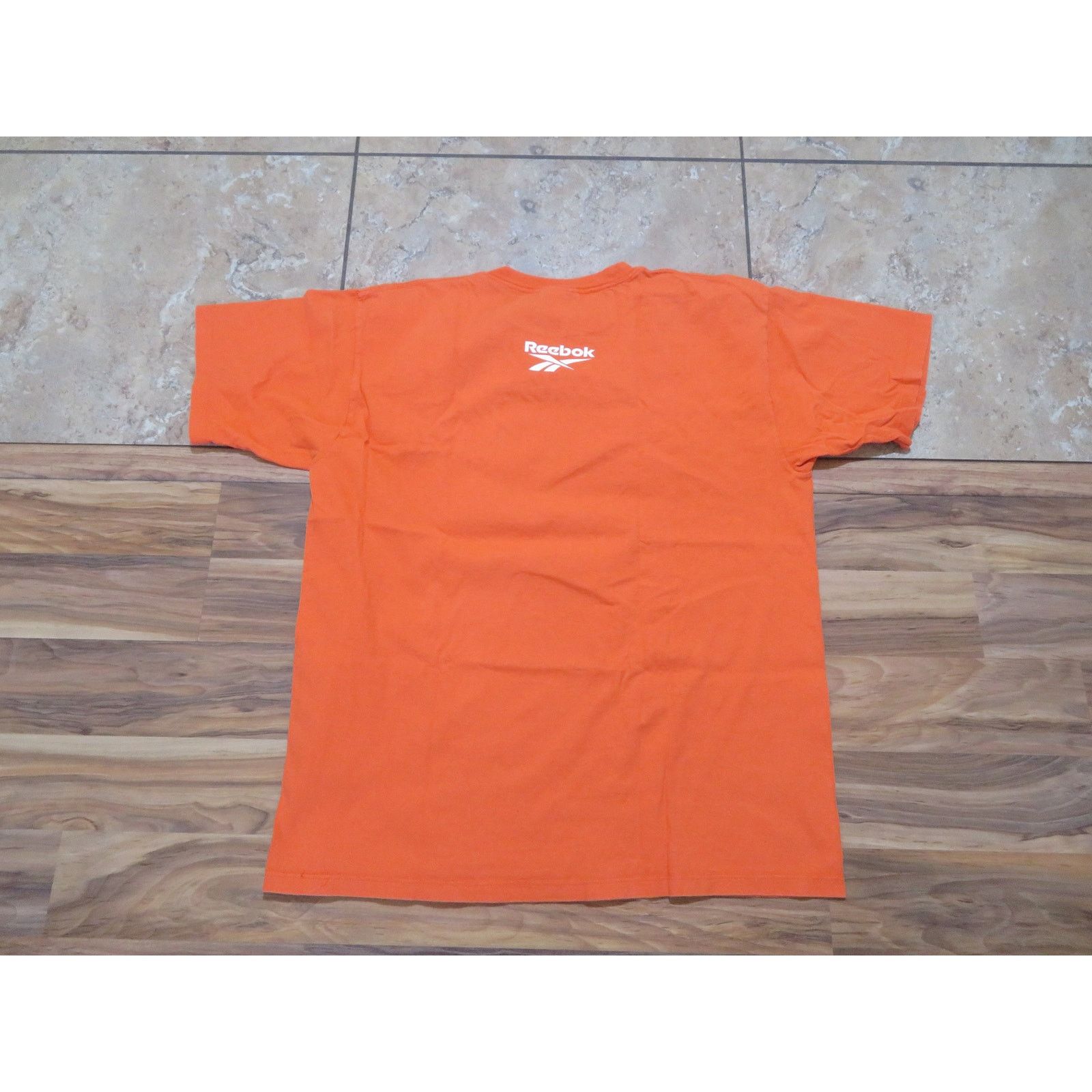 Reebok Reebok T-shirt, Double Sided Orange Made in USA Sz L 1990s Size US L / EU 52-54 / 3 - 3 Thumbnail