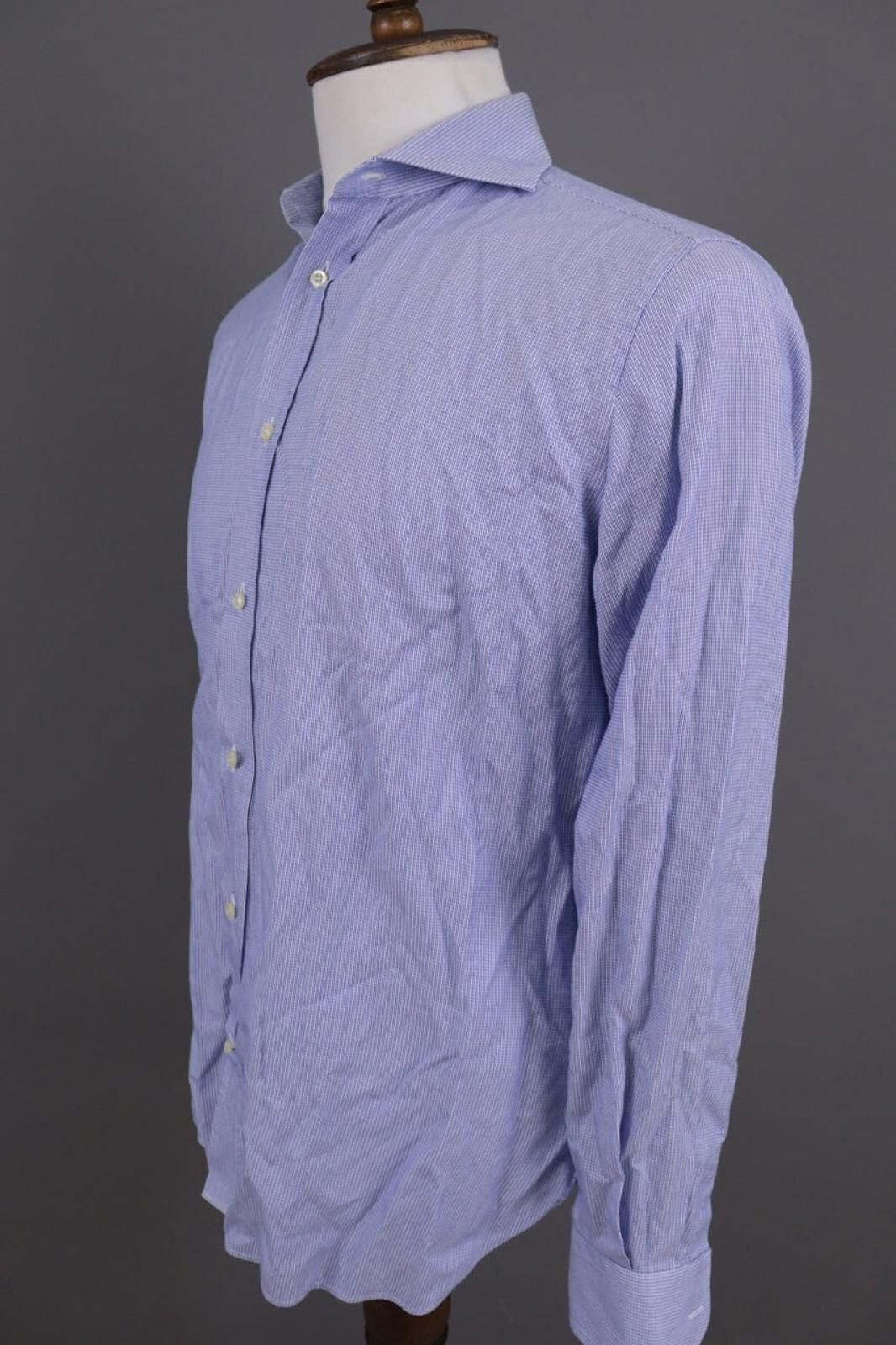 Designer Boggi Milano Tailored Fit Blue Button Down Shirt 41 / 16 Size US M / EU 48-50 / 2 - 6 Thumbnail