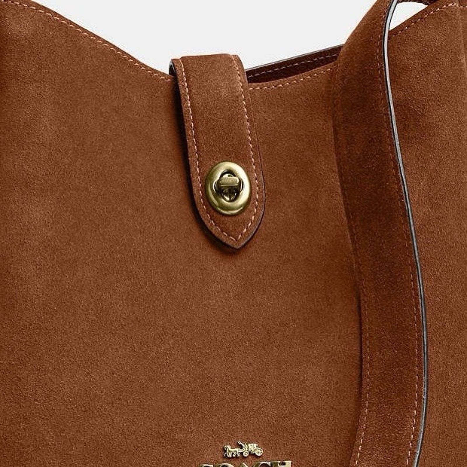 Coach NWT Coach Hadley Convertible Bag CCG43 suede/Gold/Sienna Size ONE SIZE - 12 Thumbnail