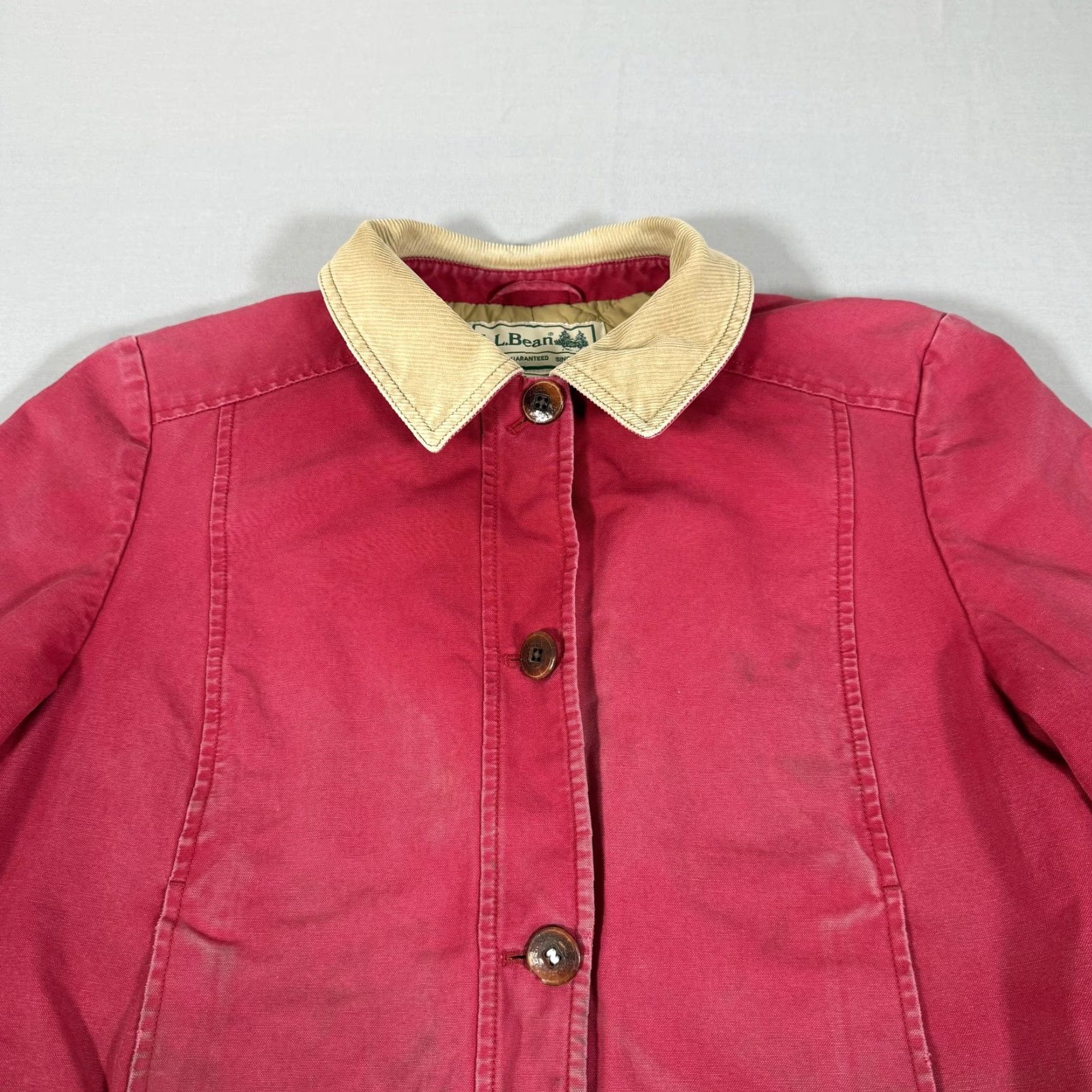 Vintage VINTAGE L.L.Bean Jacket Womens Large Red Canvas Barn Chore Field Coat Lined Outdoor Work Size L / US 10 / IT 46 - 2 Thumbnail