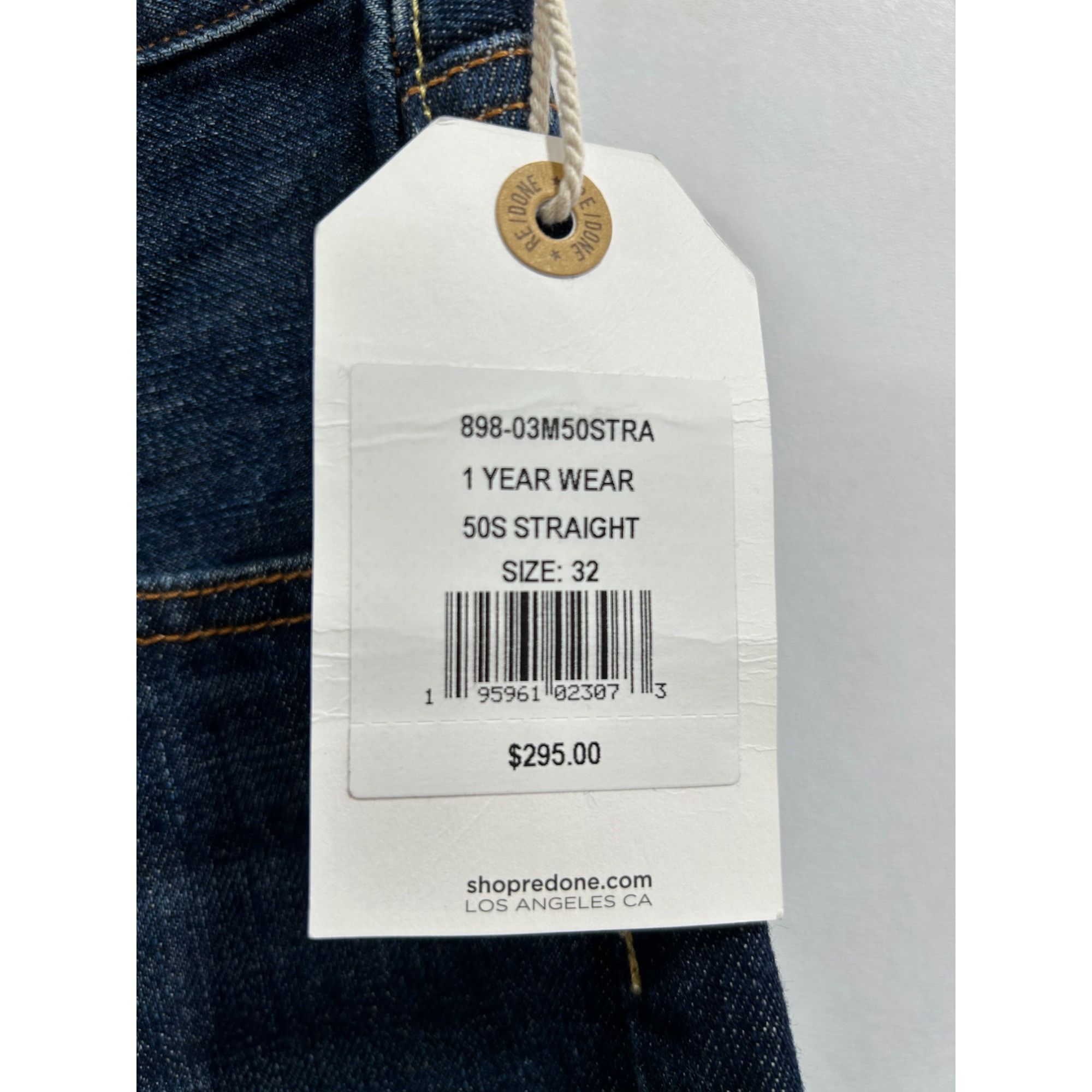 RE/DONE $295 NWT RE/DONE 1 YEAR WEAR 50s STRAIGHT JEANS SZ 32 Size US 32 / EU 48 - 5 Thumbnail