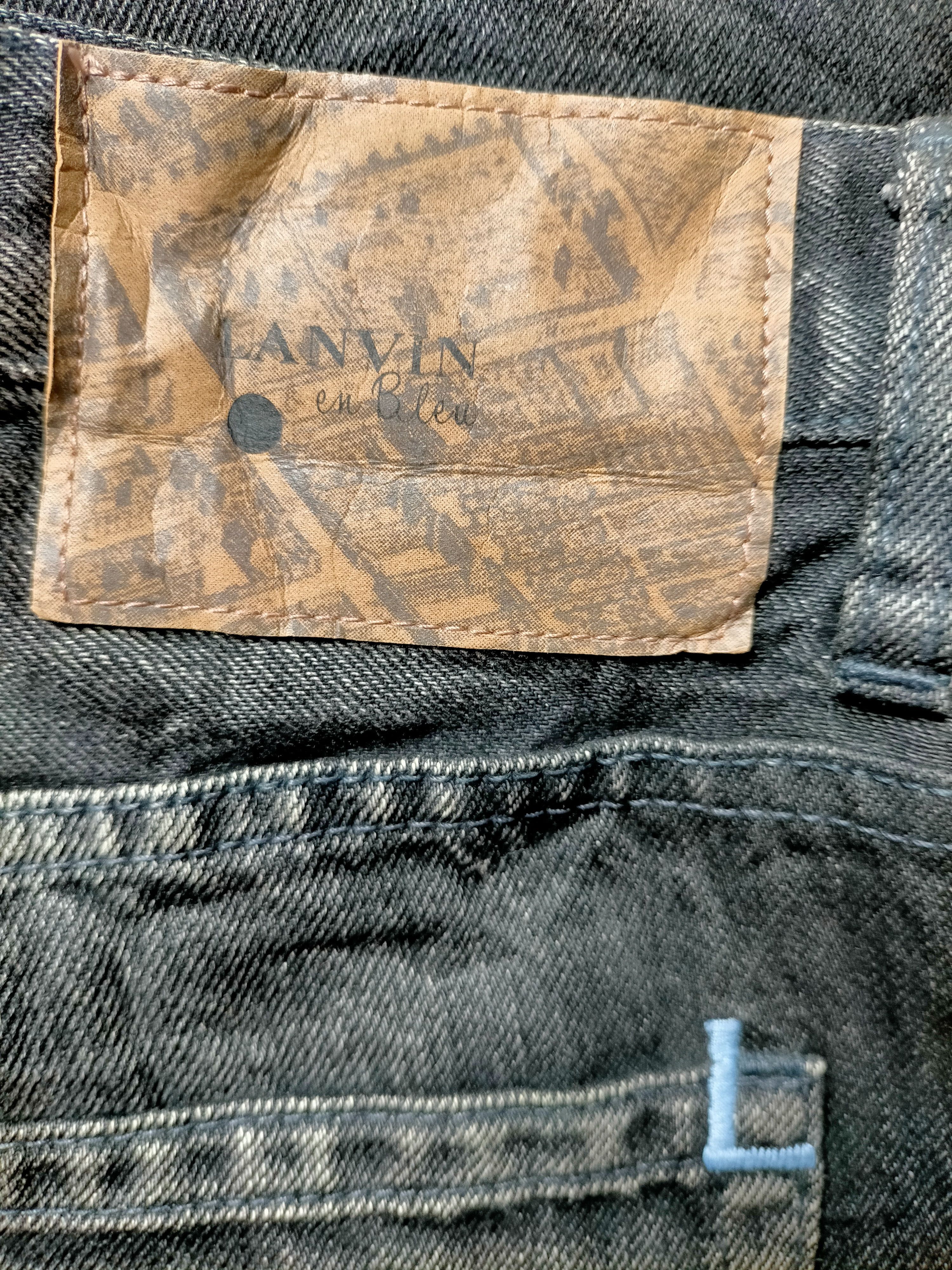 Lanvin Lanvin eu Bleu Black Embroidered Logo Denim Pants Size US 34 / EU 50 - 15 Thumbnail