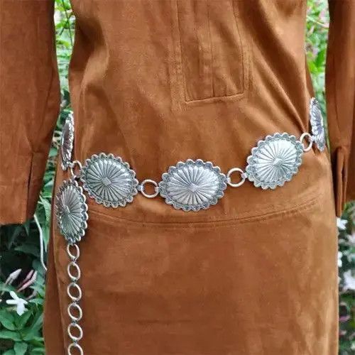 Anime Belts Boho Sun Star Metal Medallion Concho Chain Belt Size ONE SIZE - 1 Thumbnail