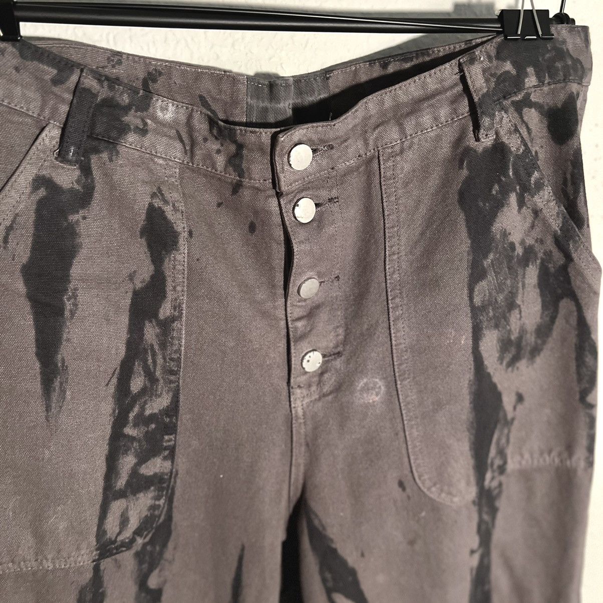 Basketcase Gallery bleach black distressed fatigue pants 36