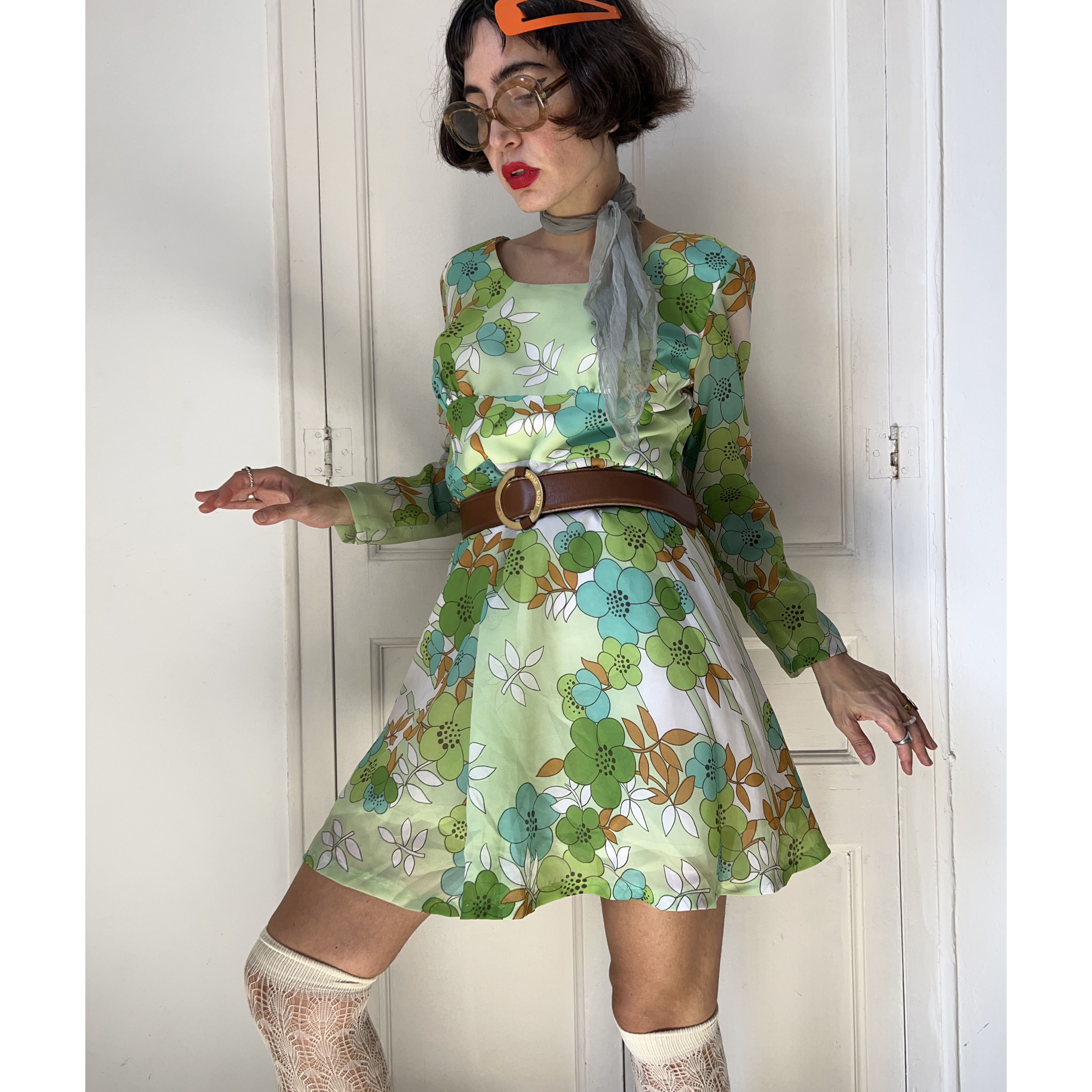 Vintage vintage 70s floral mini dress Size M / US 6-8 / IT 42-44 - 1 Thumbnail