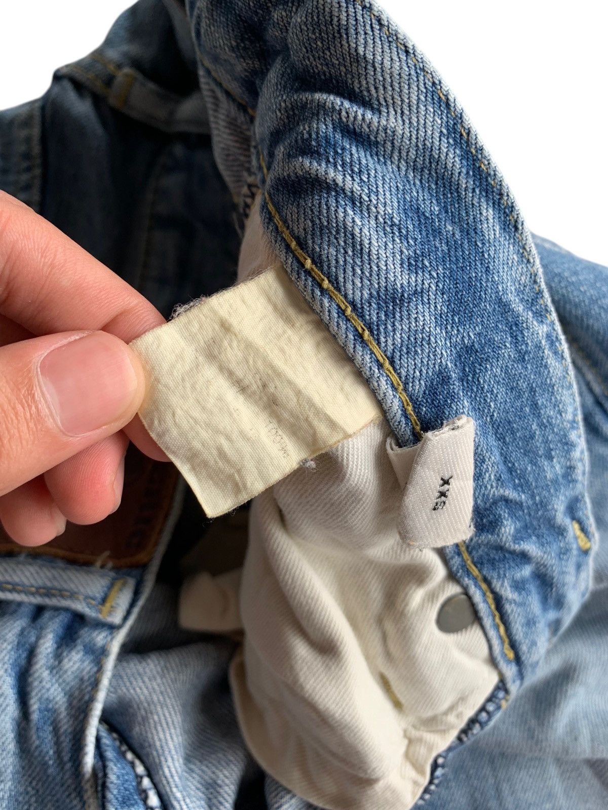 Hysteric Glamour × Japanese Brand HYSTERIC GLAMOUR REWORK LOW RISE SELVEDGE DISTRESSED DENIM🎌 Size US 27 - 17 Thumbnail