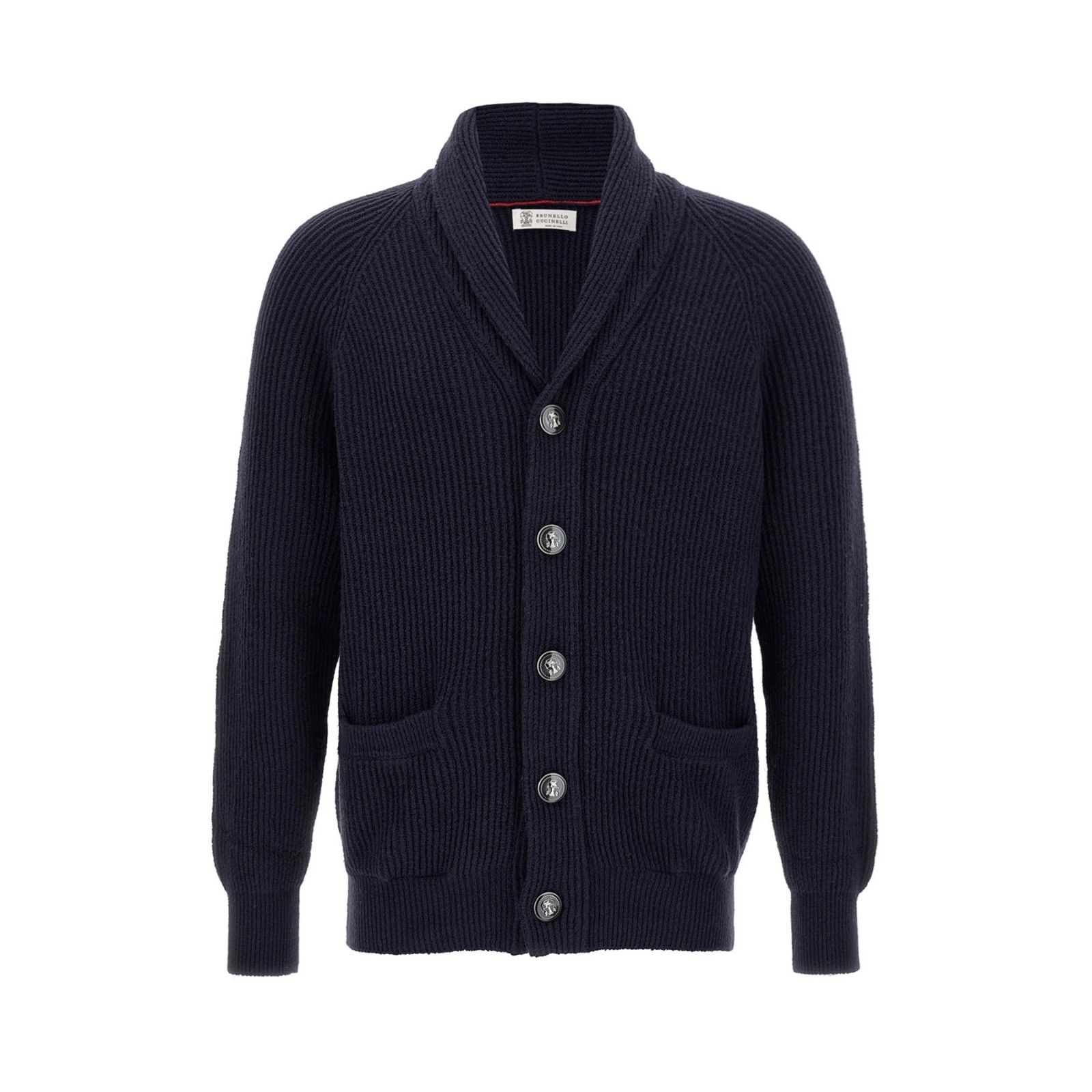 BRUNELLO CUCINELLI Shawl Neck Blue Cardigan Sweater New & Au