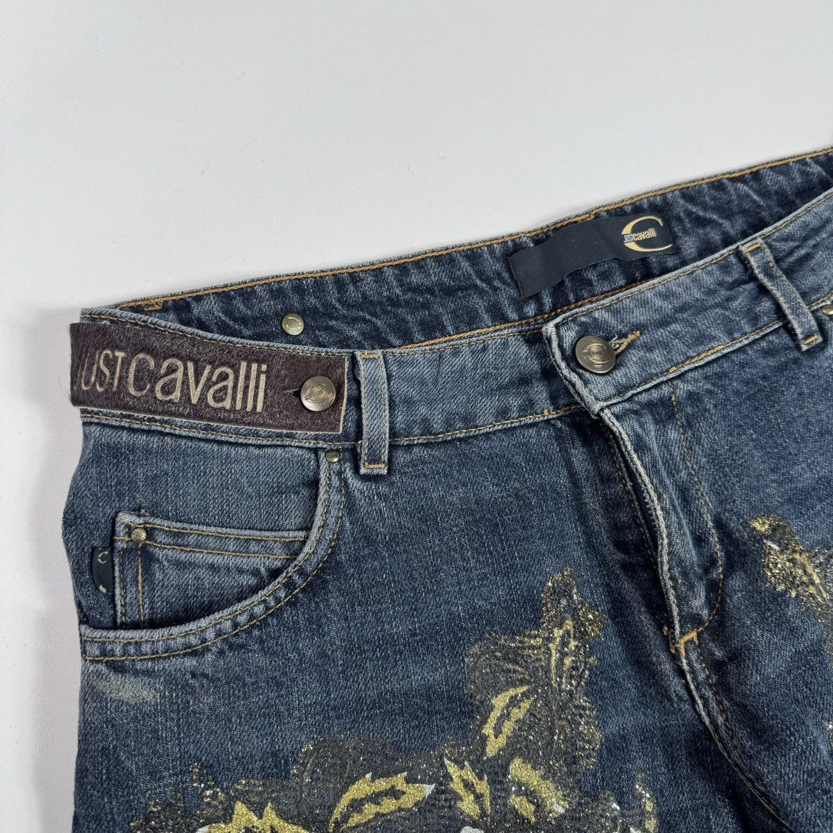Roberto Cavalli flared y2k jeans justcavalli very rare flowers print Size 27" / US 4 / IT 40 - 7 Thumbnail