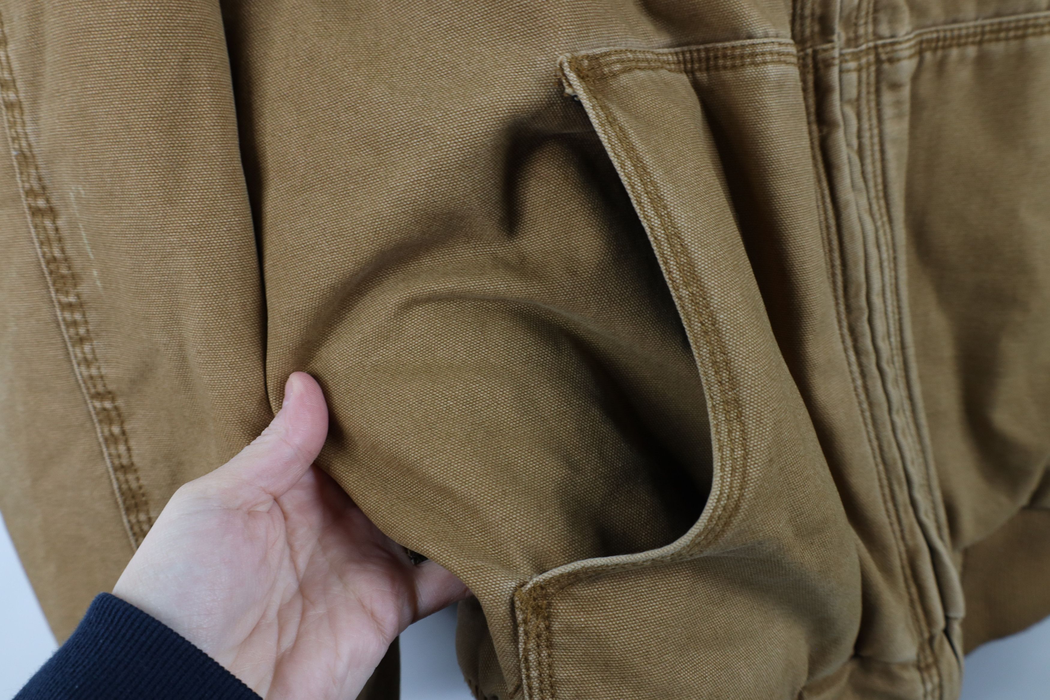 Vintage Vintage 90s Y2K Streetwear Canvas Hooded Jacket Brown Size US L / EU 52-54 / 3 - 6 Thumbnail