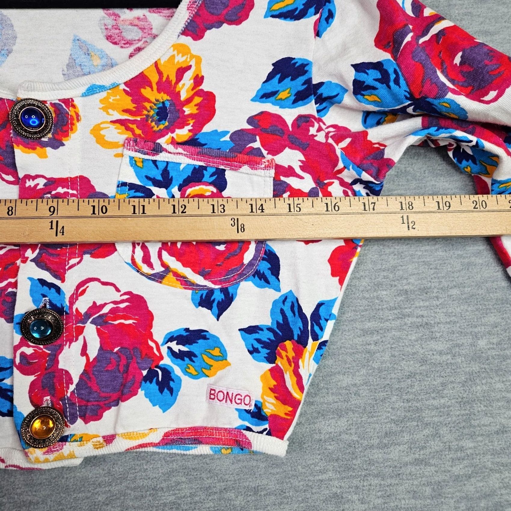 Vintage VINTAGE Bongo Women's Size Small Floral Cropped Cardigan Y2K Long Sleeve Size S / US 4 / IT 40 - 4 Thumbnail