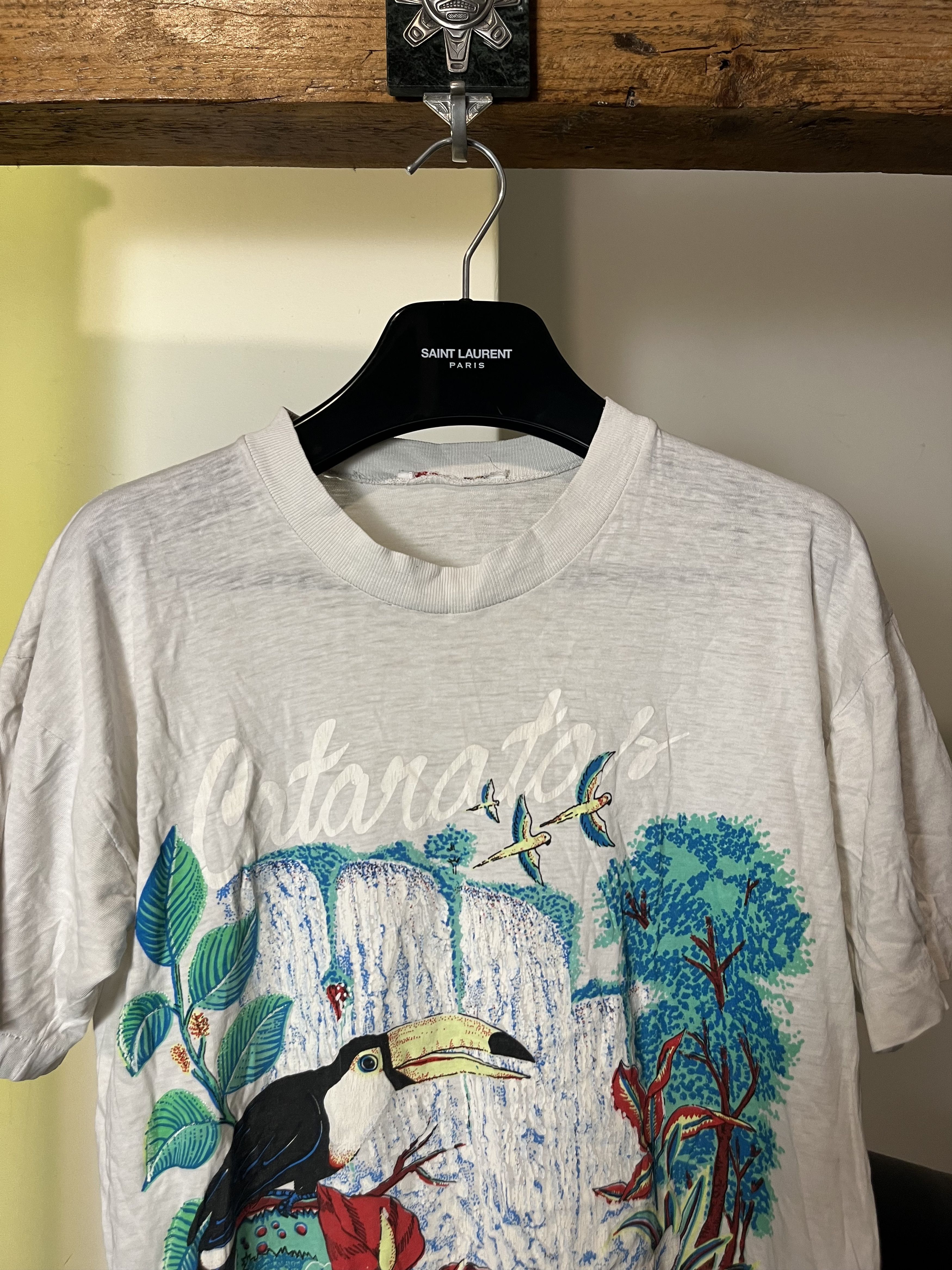 Vintage 90s Cataratas Brasil Animals Graphic Travel T Shirt Size US M / EU 48-50 / 2 - 4 Thumbnail